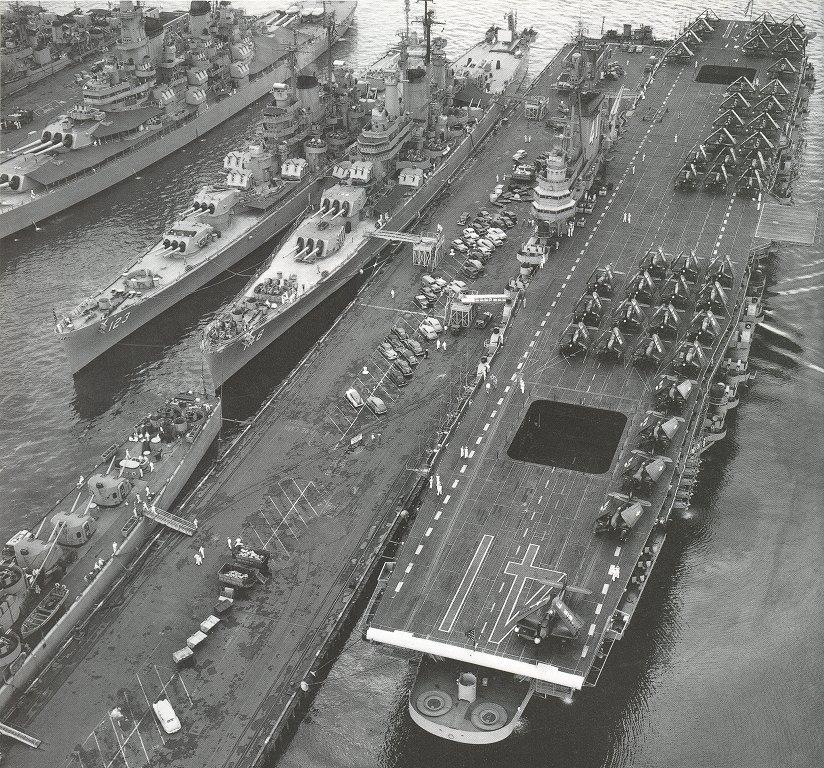 USS Midway (CV41) with Oregon Cityclass cruiser USS Albany (CA123