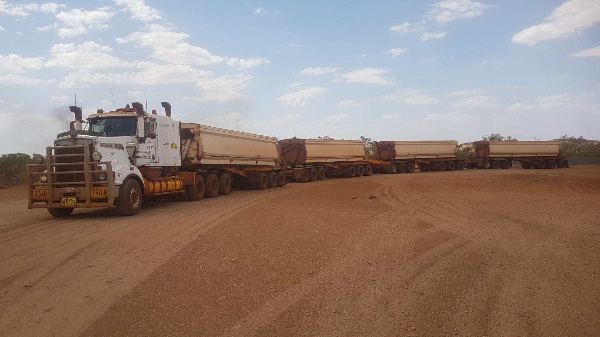 The 98 wheel, 200 tonne/ 441,000 lb truck my brother drove until recently. Truckers