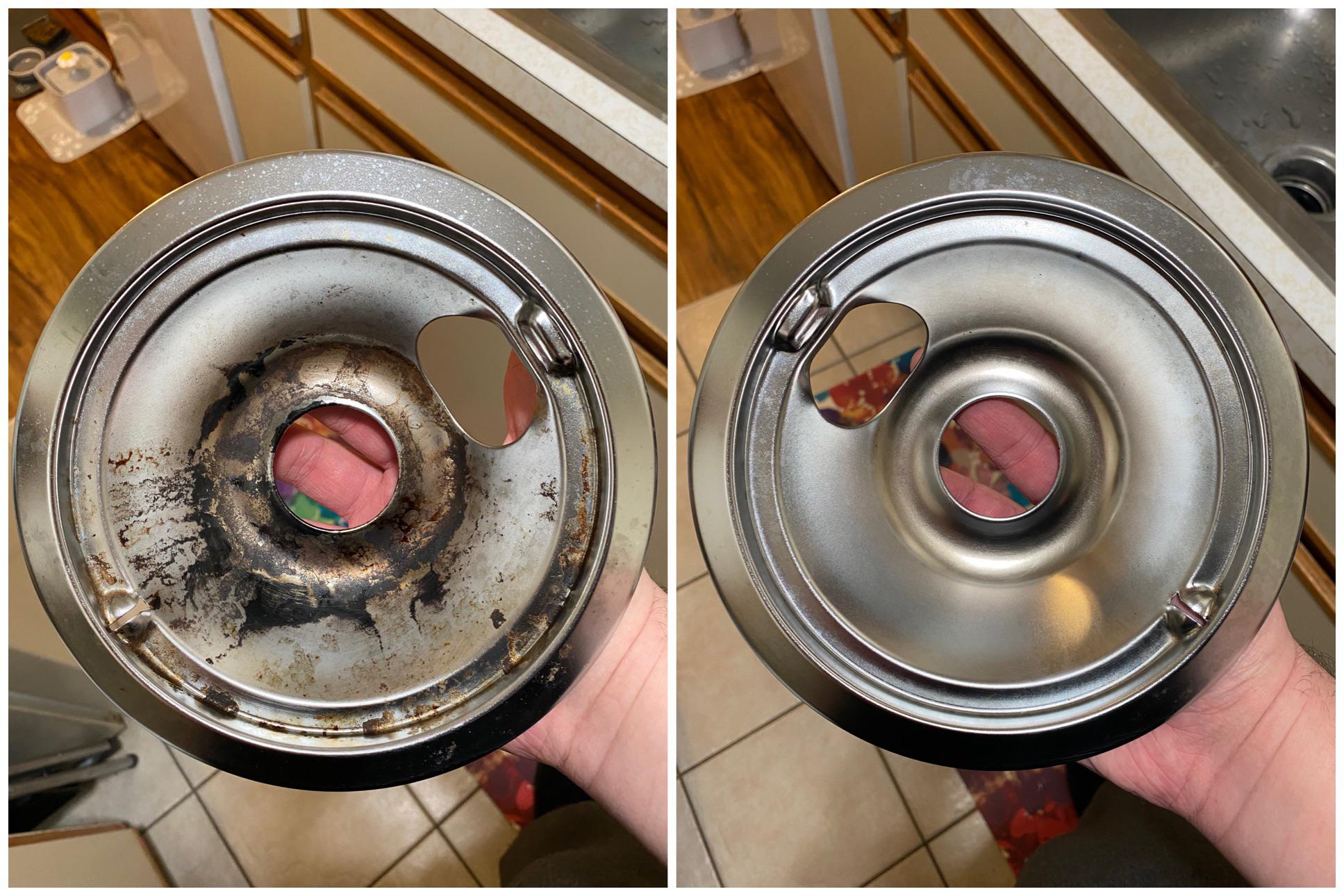 Finally got a steel wool pad and some elbow grease and cleaned off