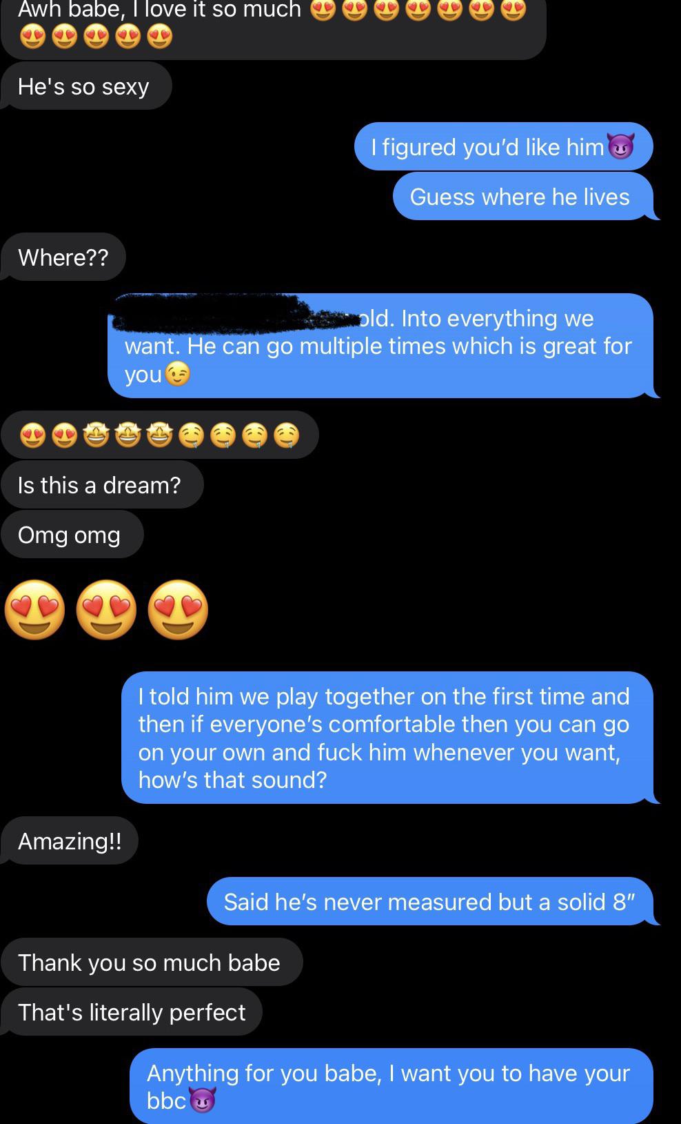 Her reaction to my finding her her first BBC🤤 : hotwifetexts