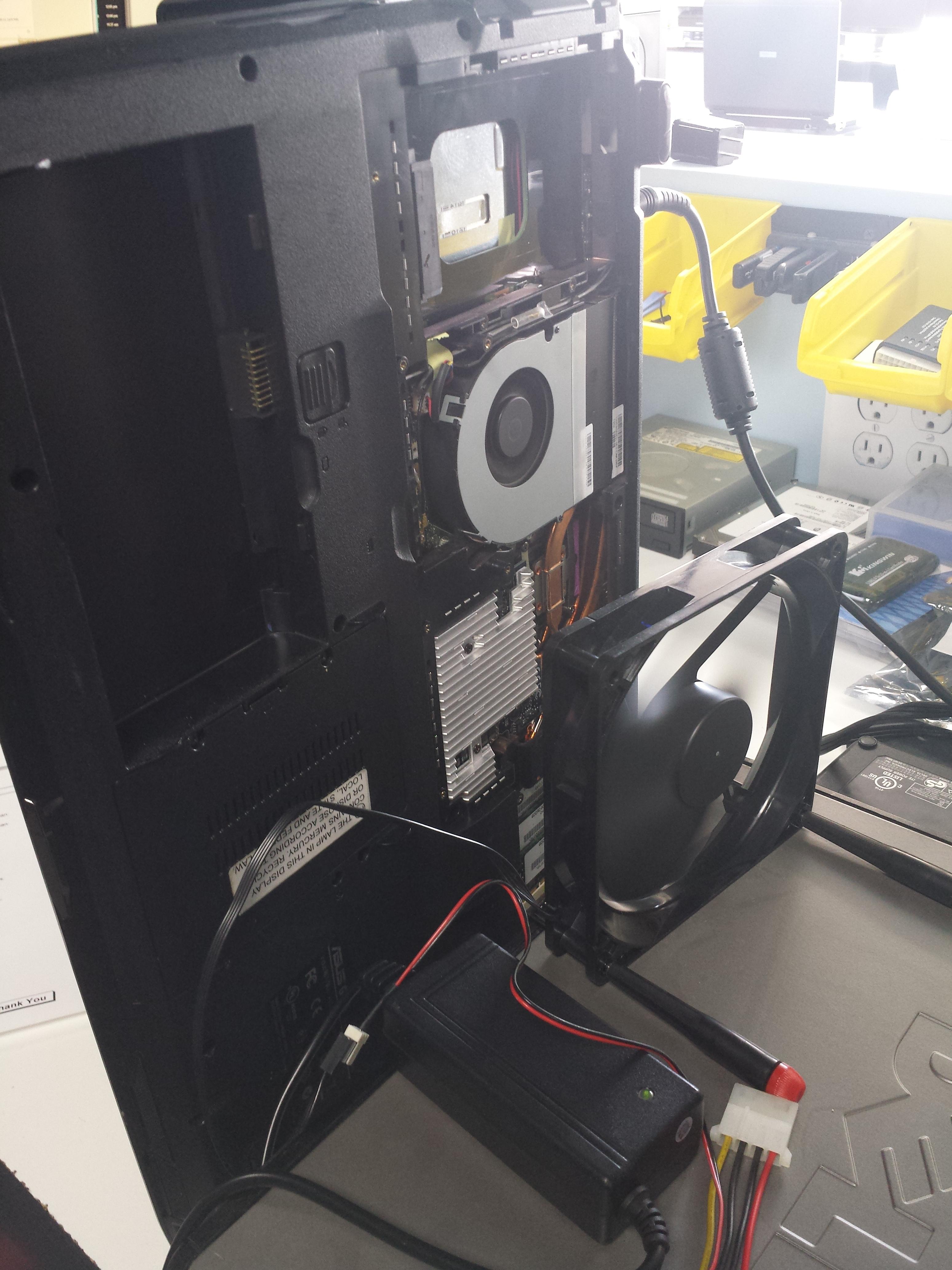 Laptop was overheating and the fan the was failing. Makeshift design we