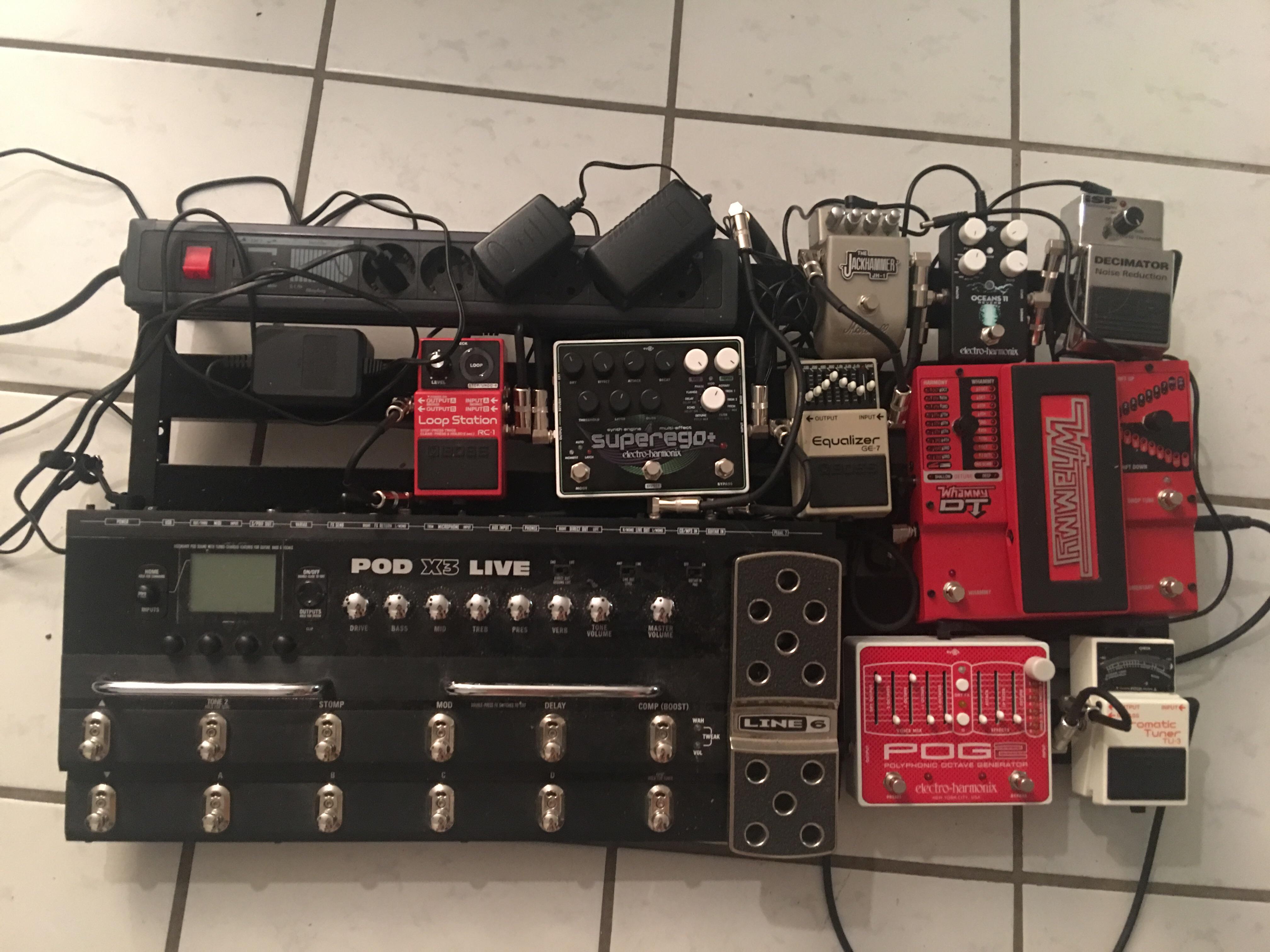 My Pedalboard for Home use Wah and exp pedals are outside the Board r