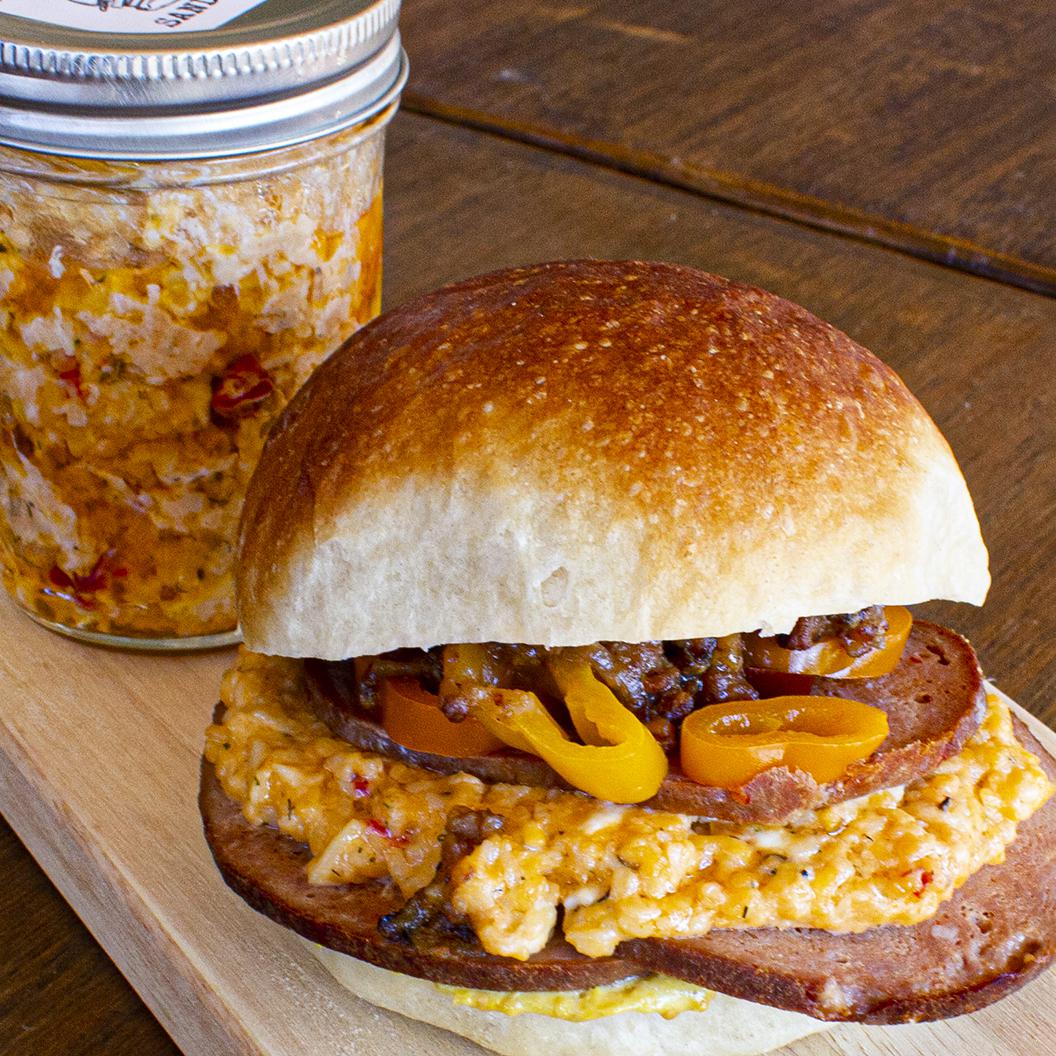 Bologna Sandwich. Housemade, pecansmoked beef bologna, bourbonbrown