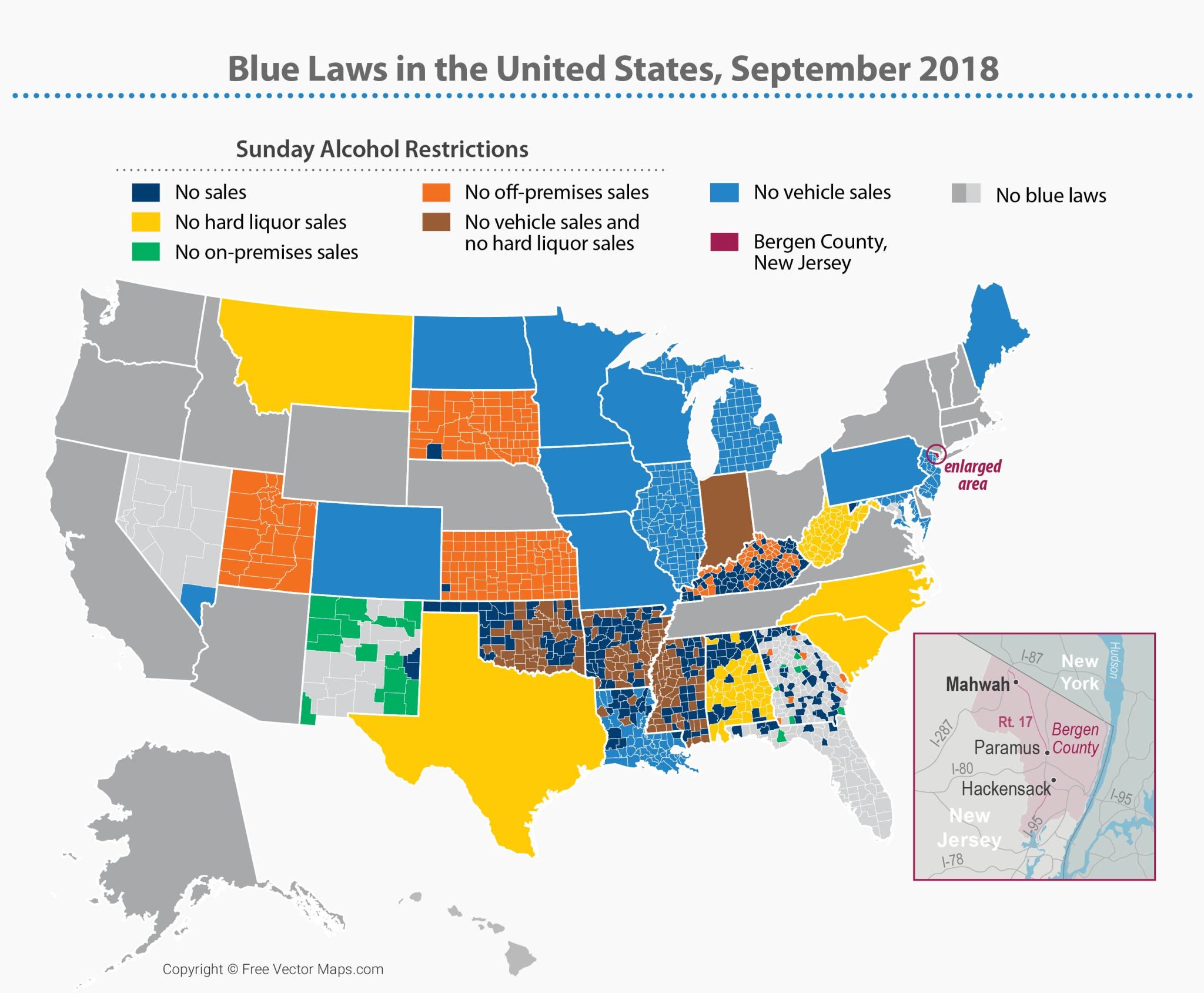 Blue (Sunday Alcohol Restriction) Laws in the US r/MapPorn
