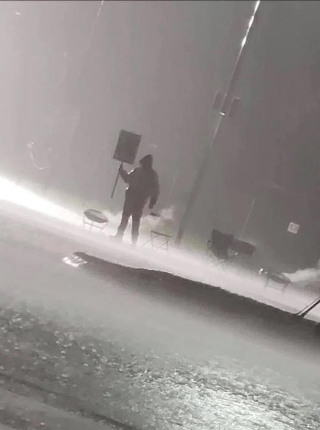 Image taken of a striker at 3AM outside the Kellogg’s plant in Omaha