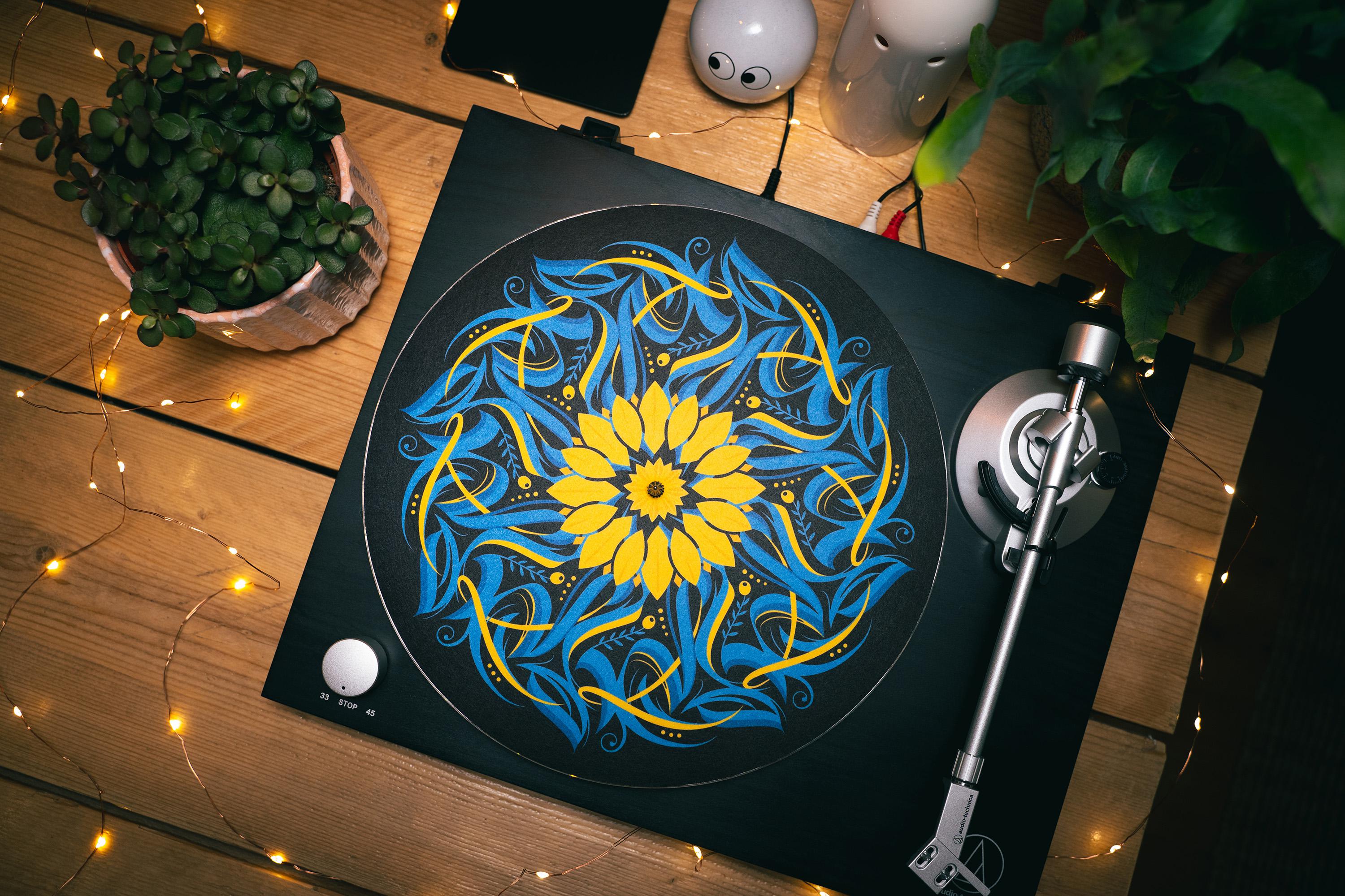 Custom slipmat I designed in collab with AudioTechnica for charity r