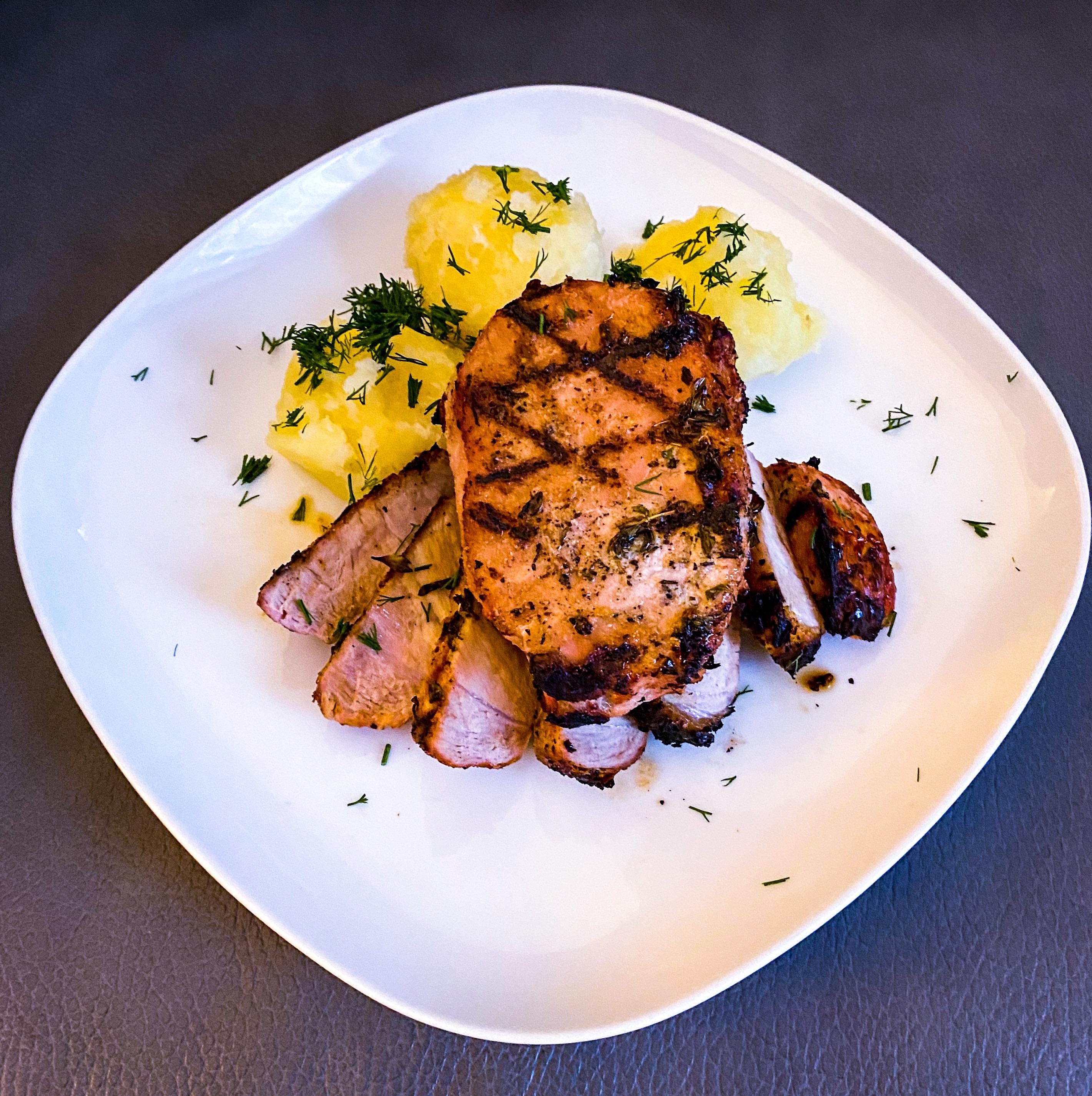 [homemade] Grilled Center Cut Pork Chop food