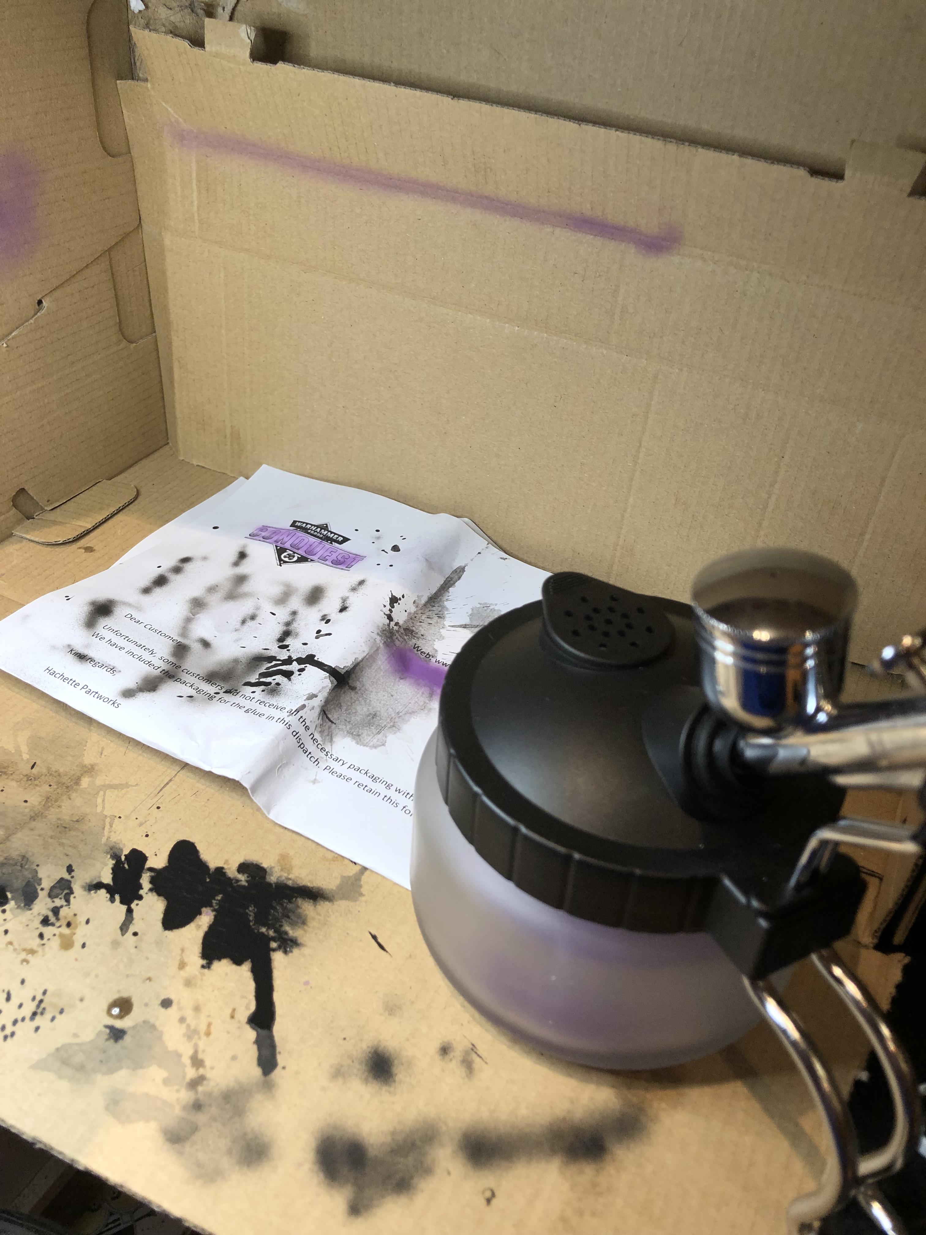 Absolutely covered in paint! Loved using the airbrush for the first