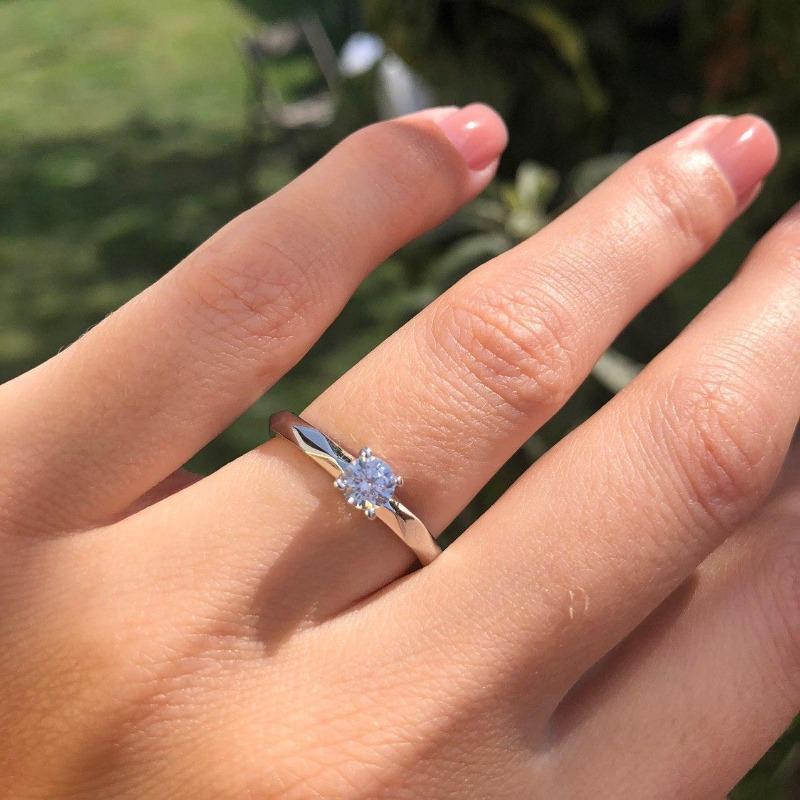 Engagement Ring with LAB Grow Diamond (14K Gold, 1 LAB Grown (HPHT