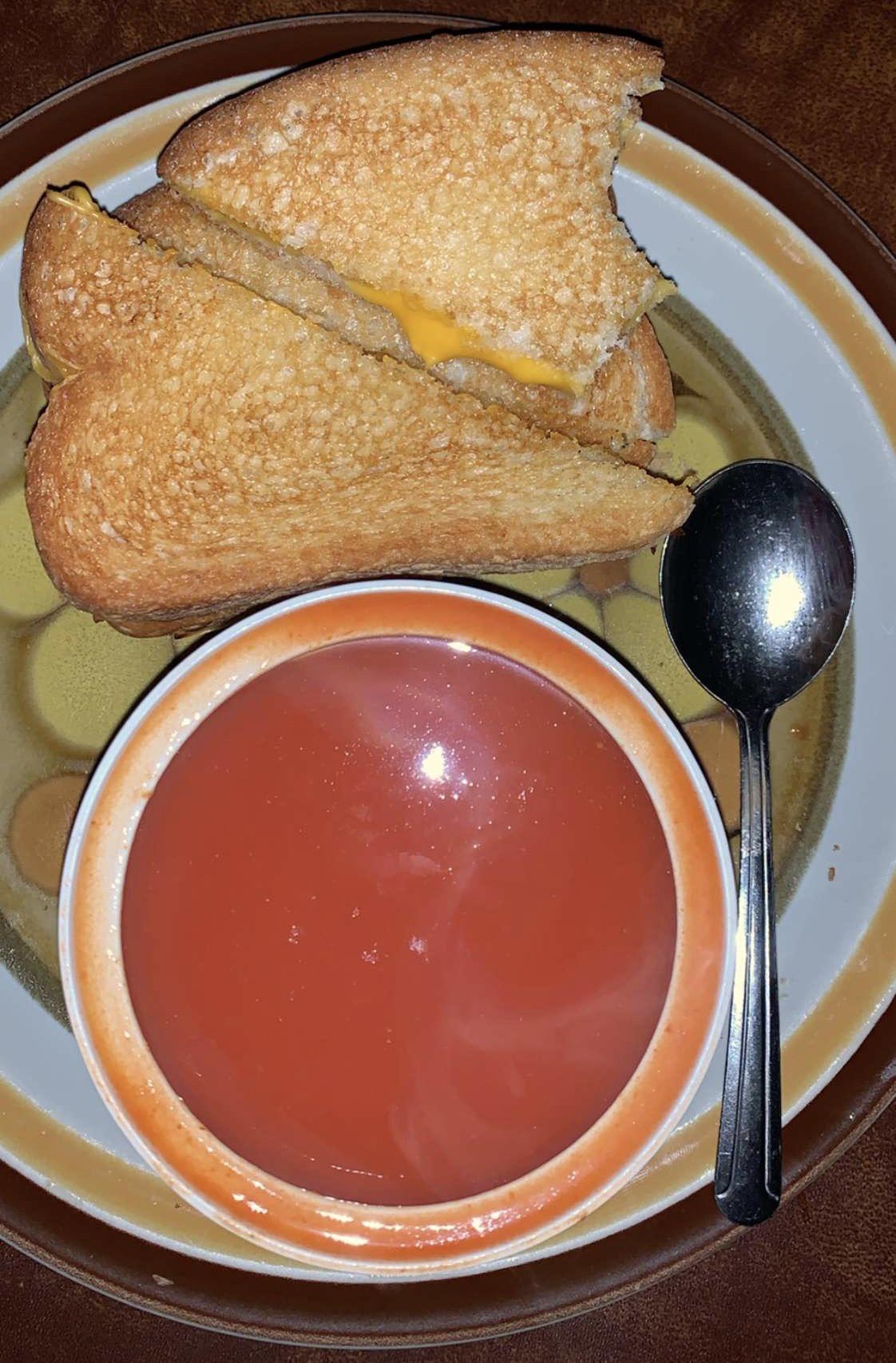 Classic white bread & American cheese, with Campbell’s tomato soup
