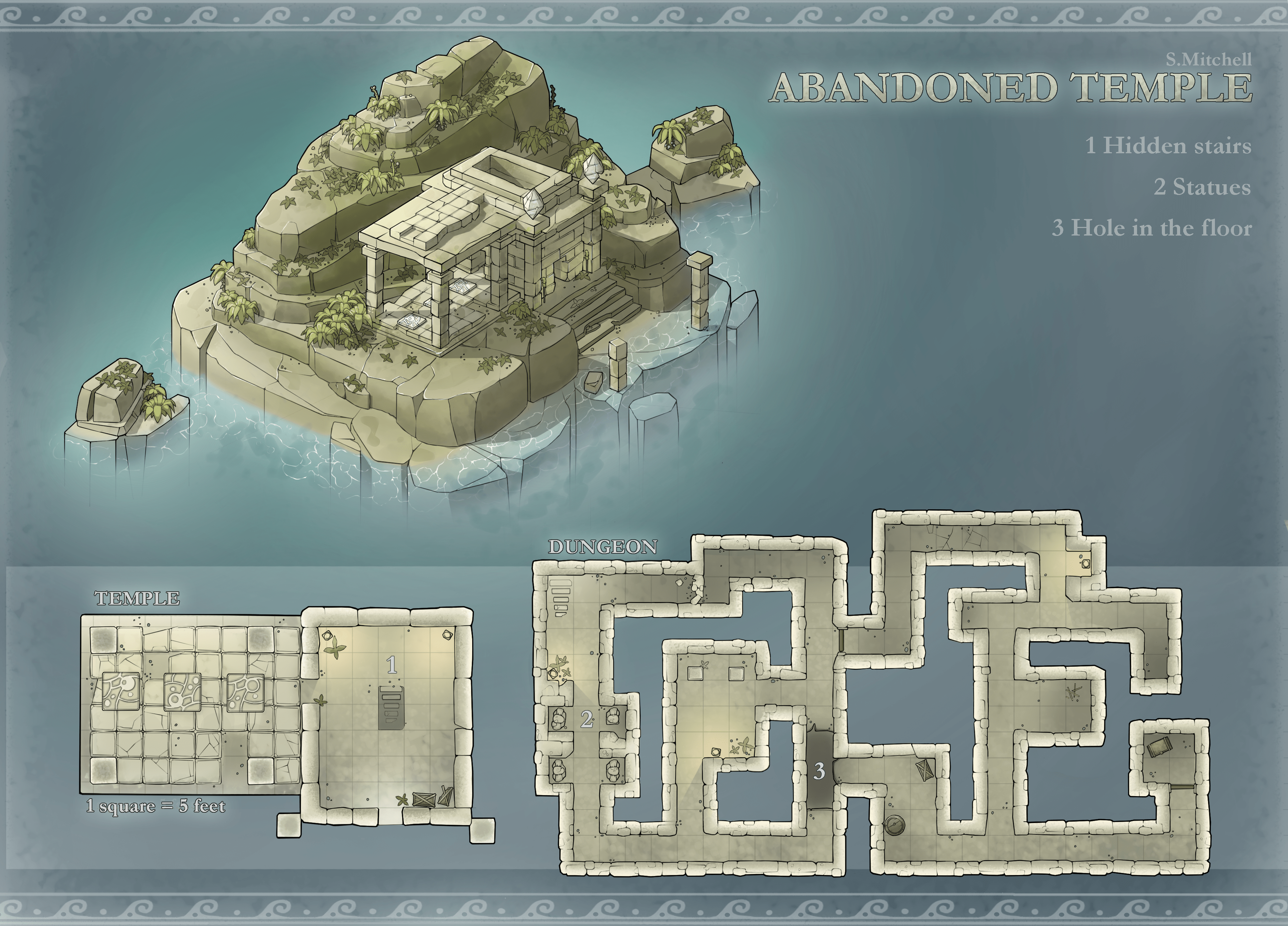 Dungeons And Dragons Temple Map