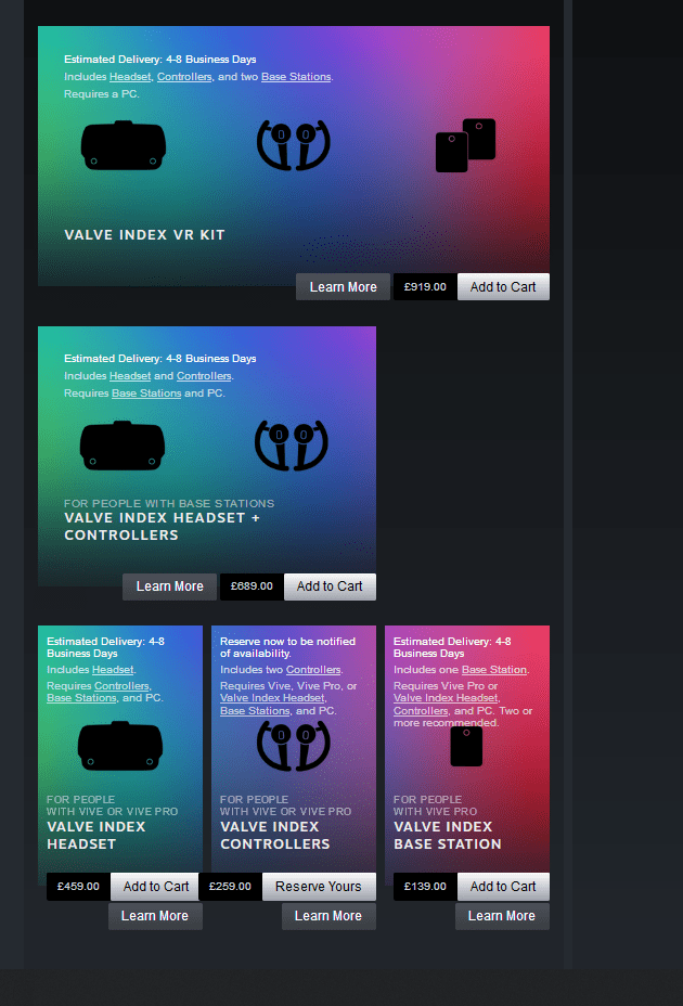 Valve Index seems to be back in stock in EU now for anyone interested