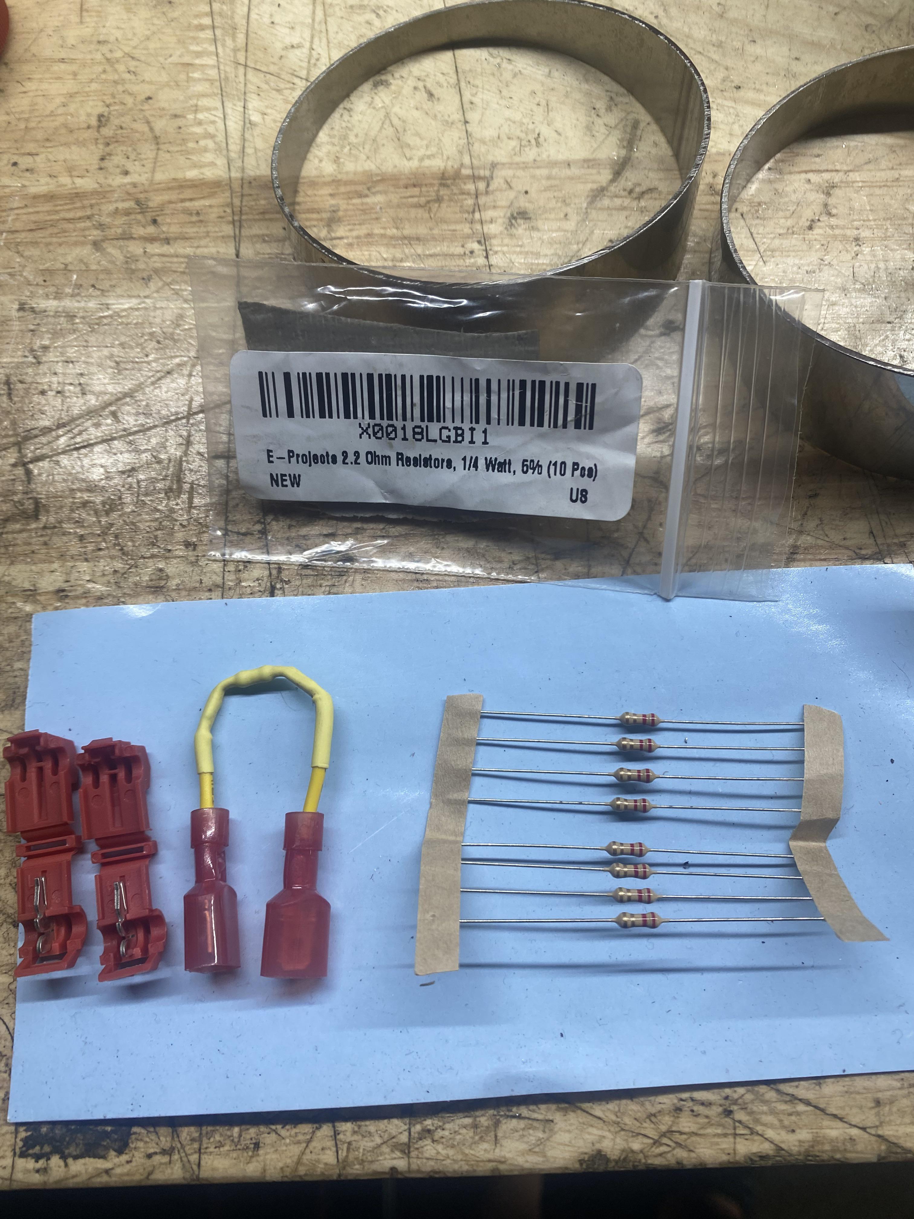 Airbag SRS light. These resistors will trick the airbag light. Useful