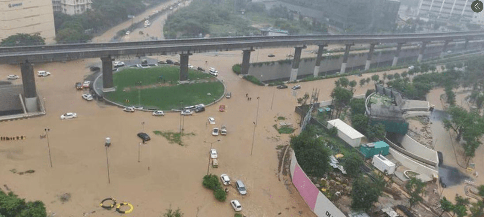 Gurgaon floods. This was the view today around the most expensive real