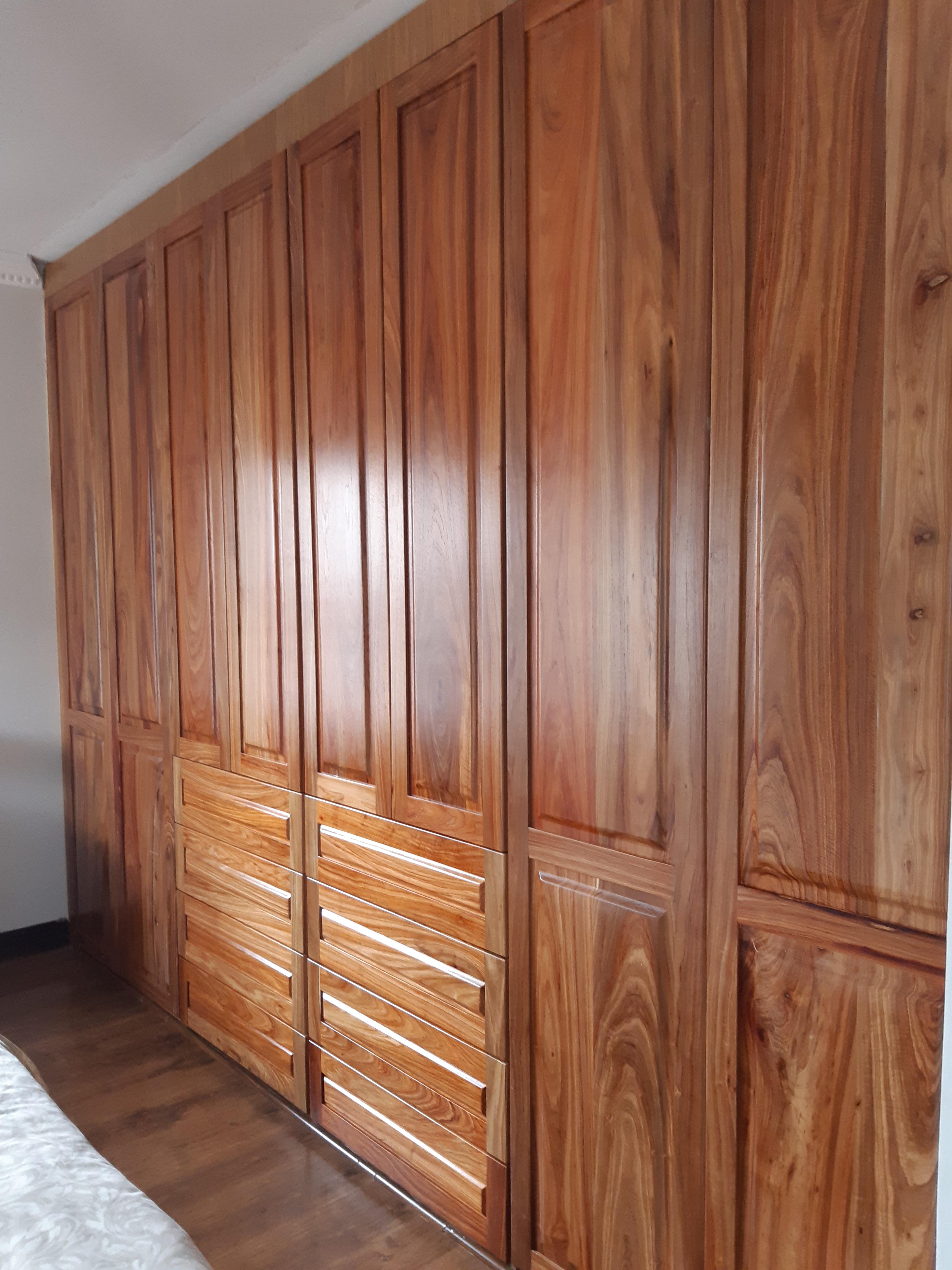 Kiaat bedroom cupboard doors and drawer fronts. r/woodworking