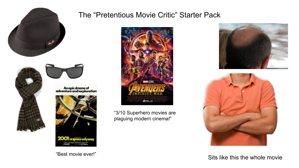 The "Pretentious Movie Critic" Starter Pack r/starterpacks