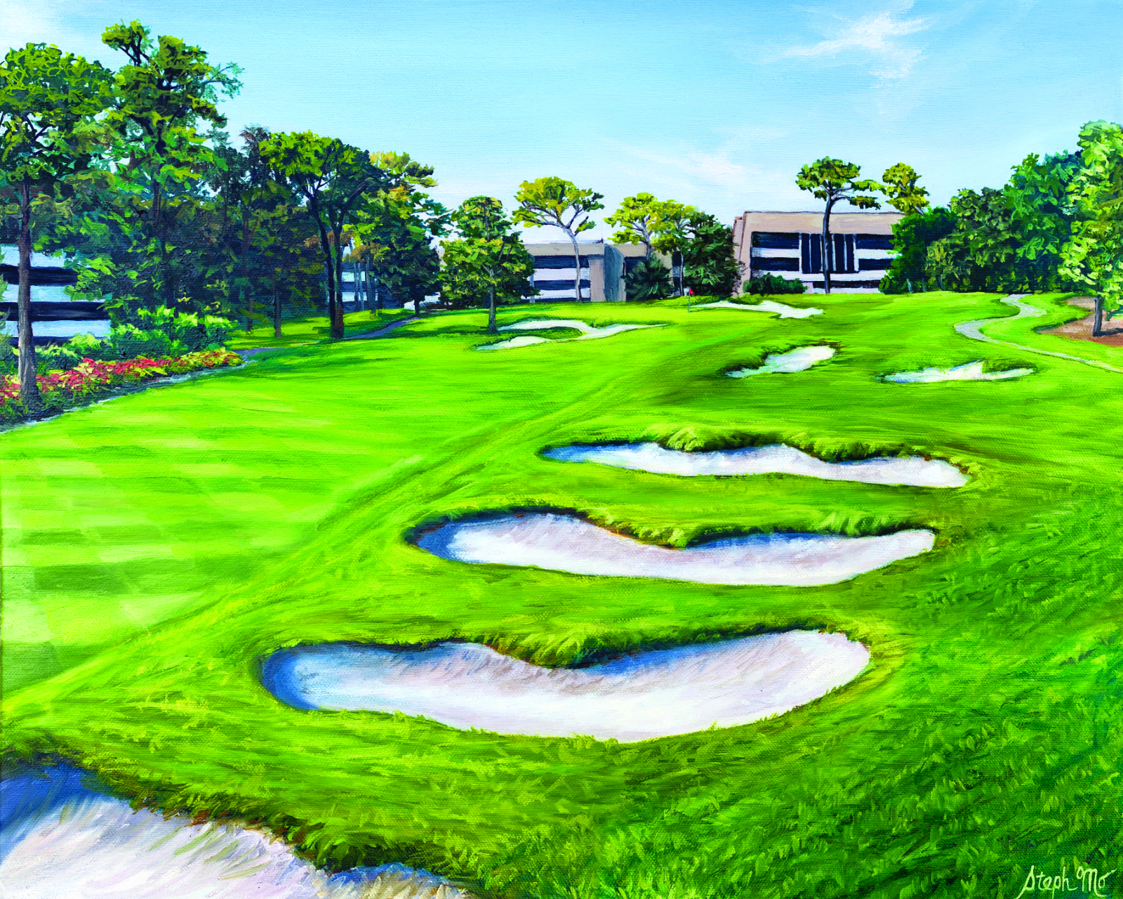 Here’s the completed painting! 18th Hole at the Copperhead Course! By