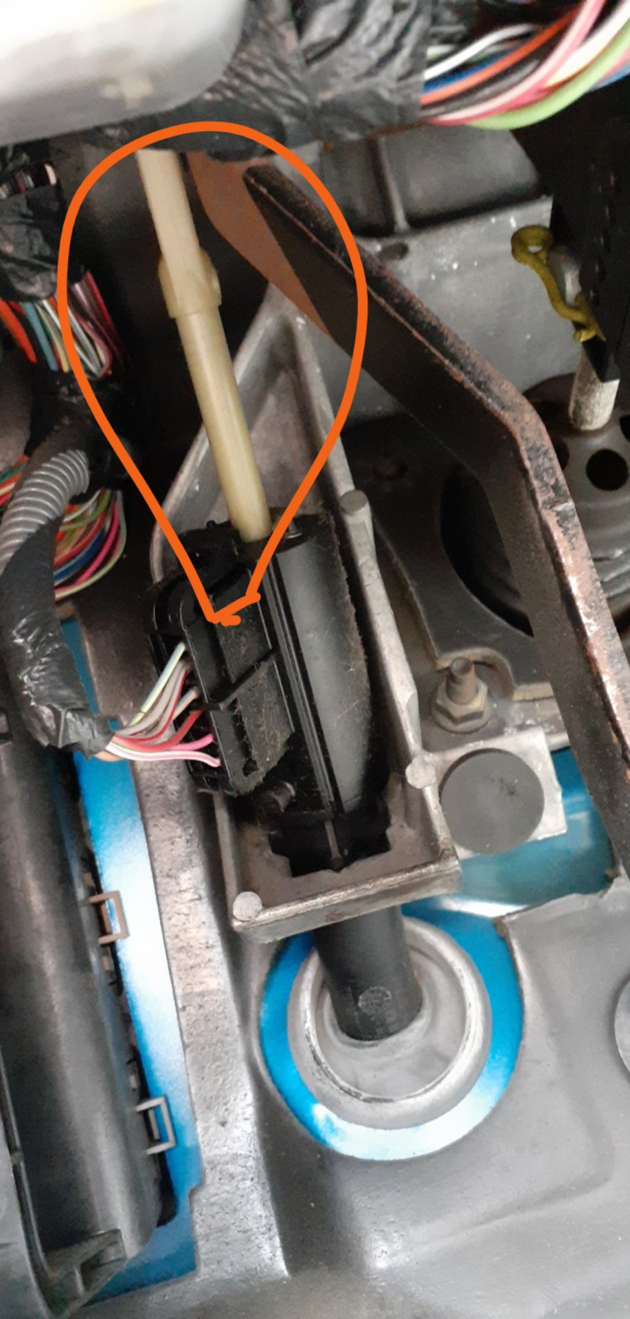 Squeaky clutch pedal? Could i put some WD40 in or around the circled