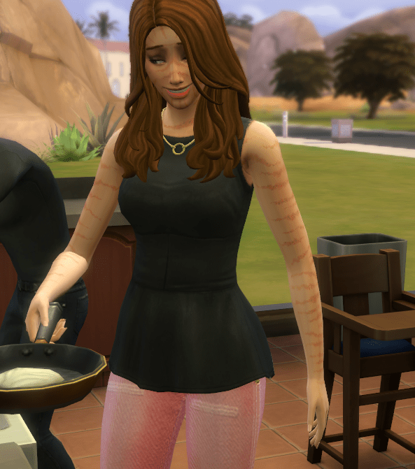 my sims has... tiger stripes? r/Sims4