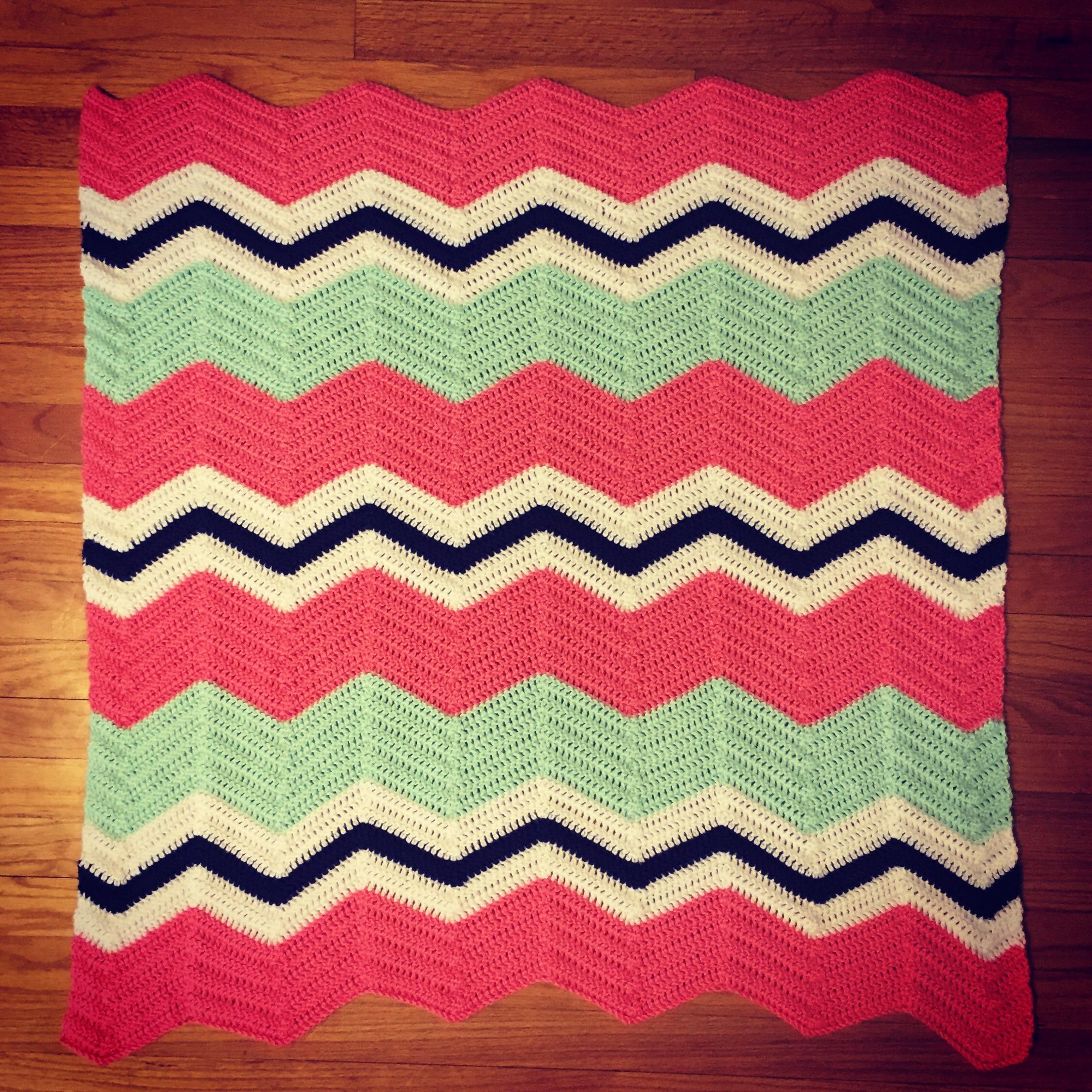Nauticalesque baby girl blanket r/crochet