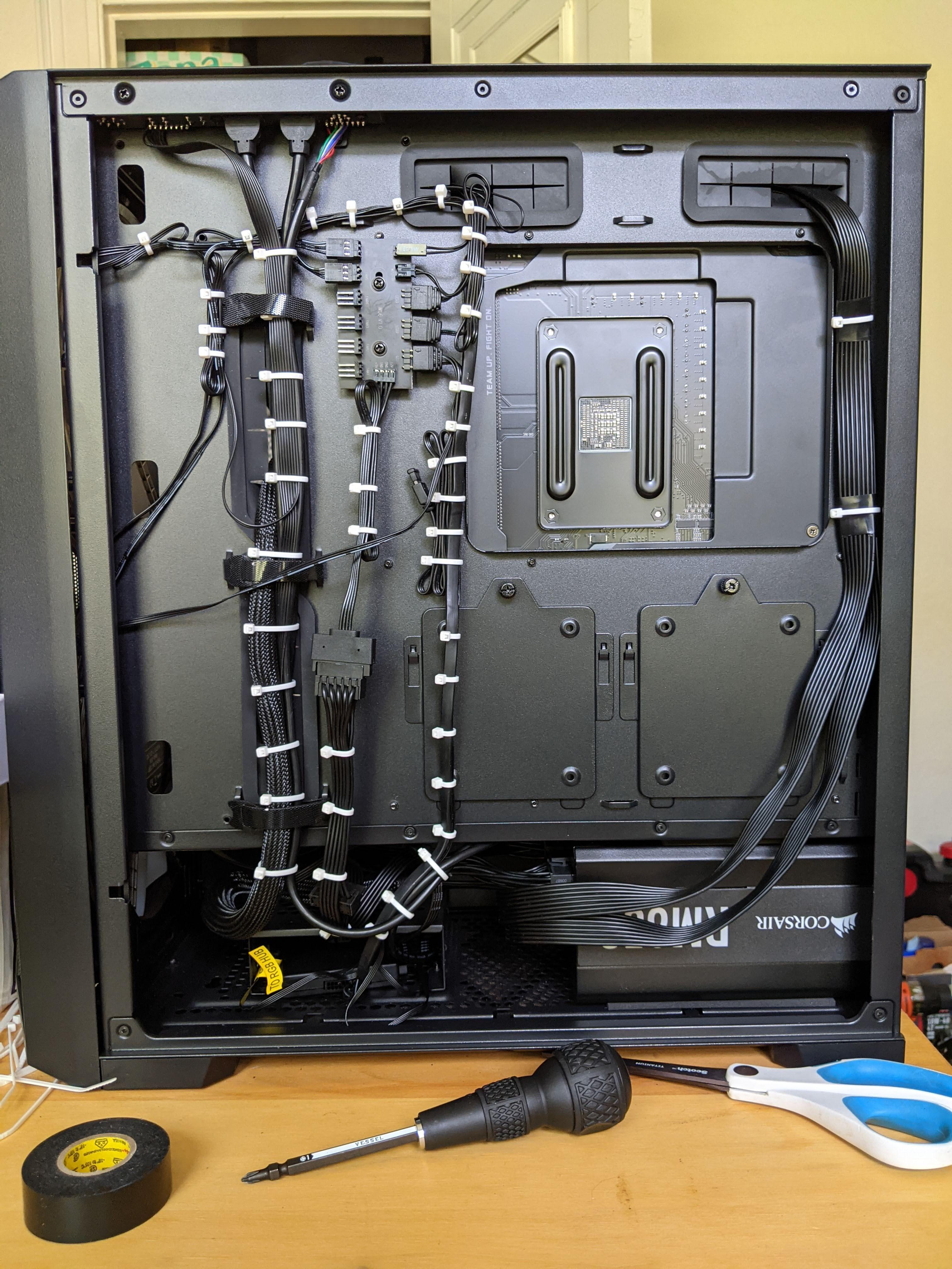 Cable management on my first ever PC. Never got to have this kind of