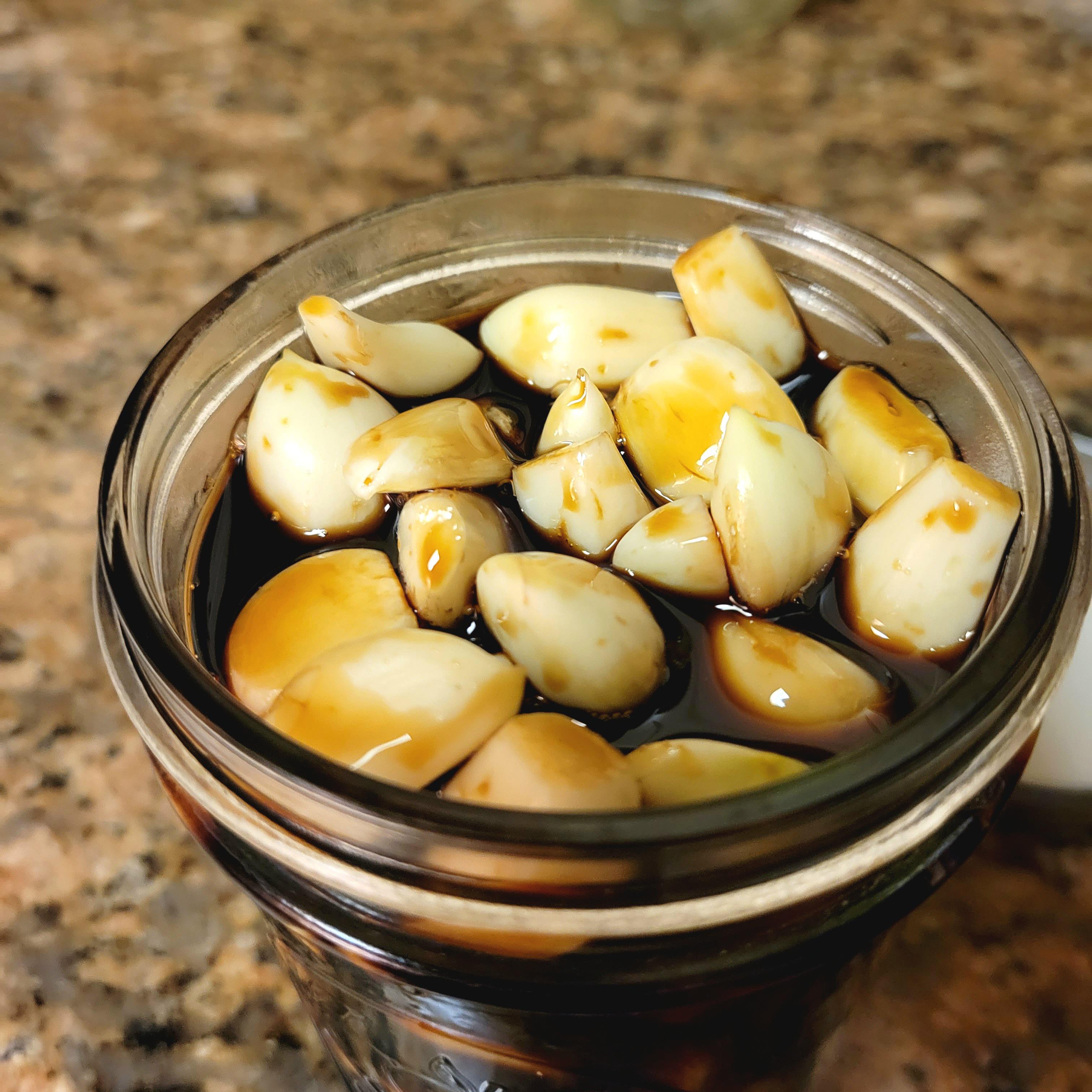 Ninniku zuke Japanese Soy Sauce Pickled Garlic r/pickling