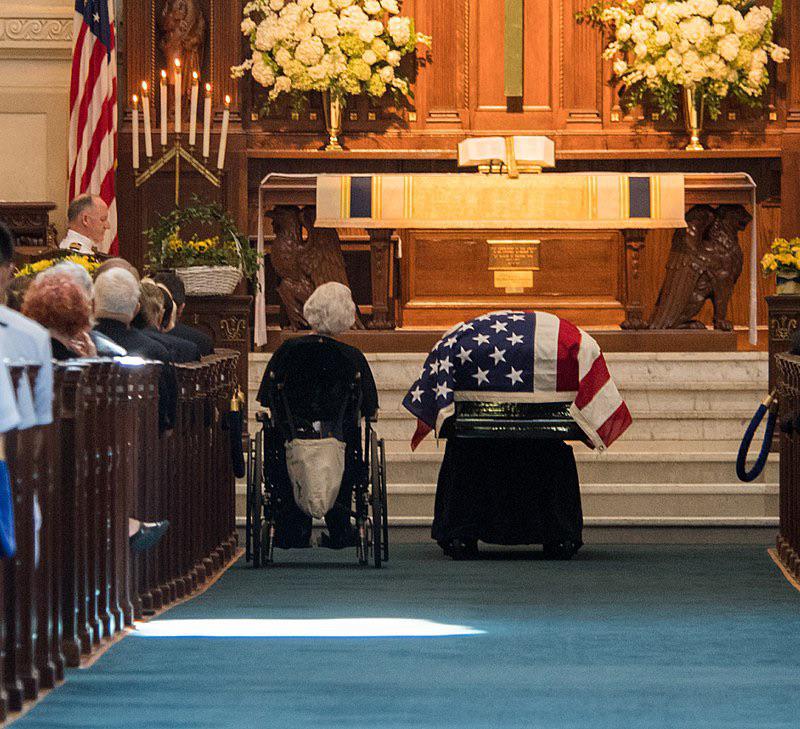 John McCain’s mother, Roberta McCain sits besides her son at his