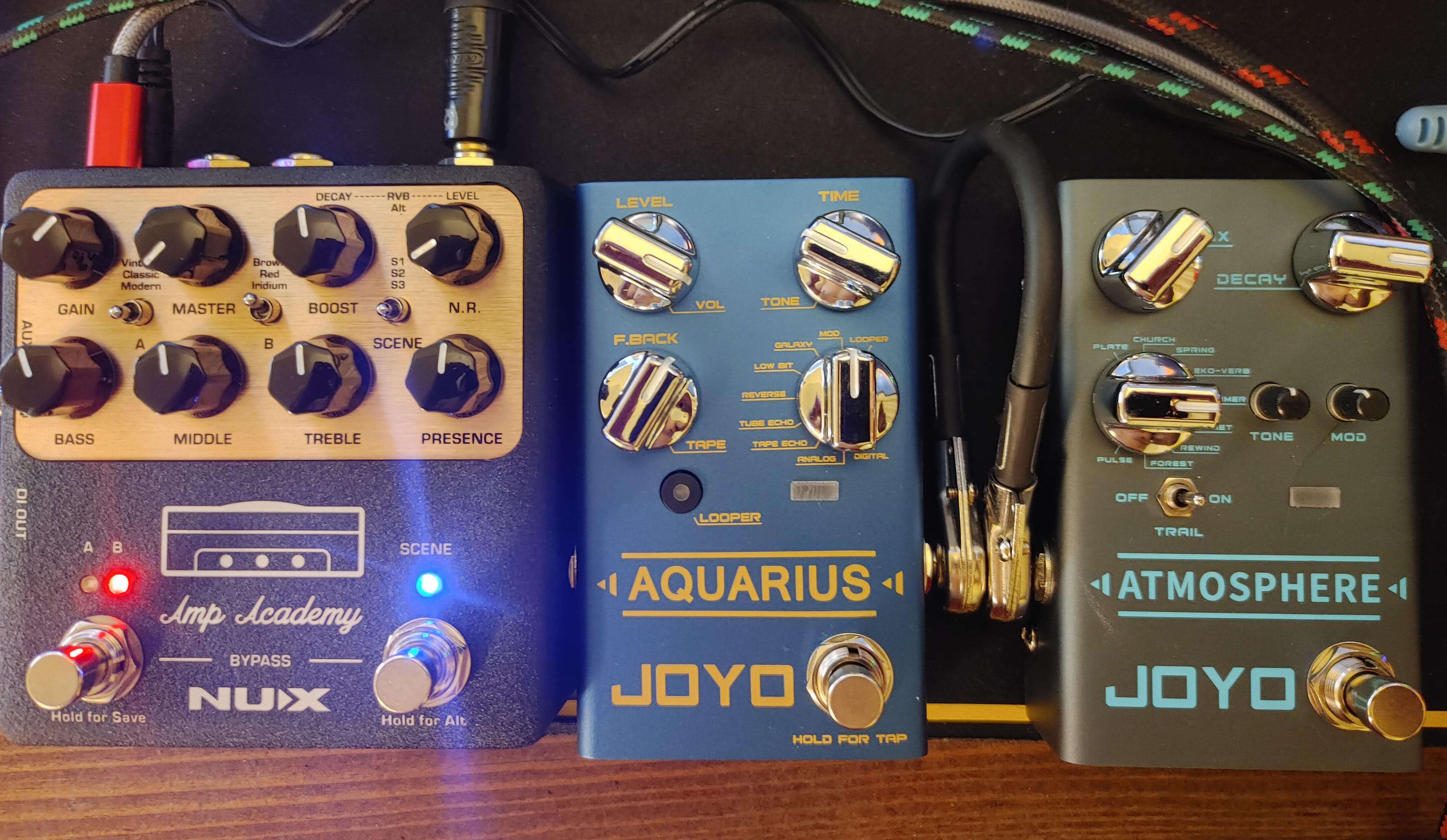 NPD NuX Amp Academy, JOYO Atmosphere, and JOYO Aquarius r/guitarpedals