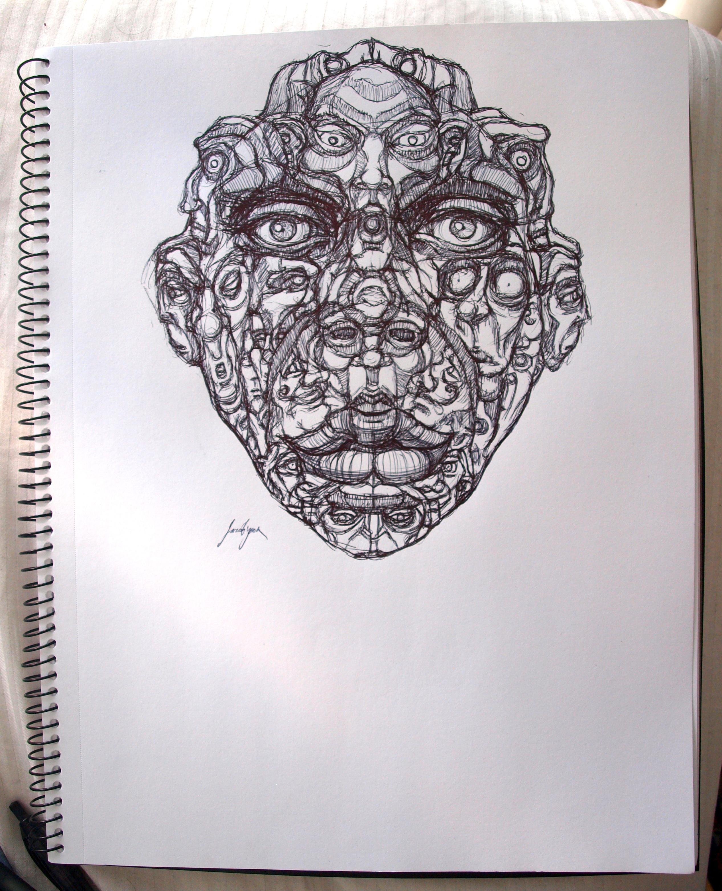 Vision, ink, 9x12 inches r/Art