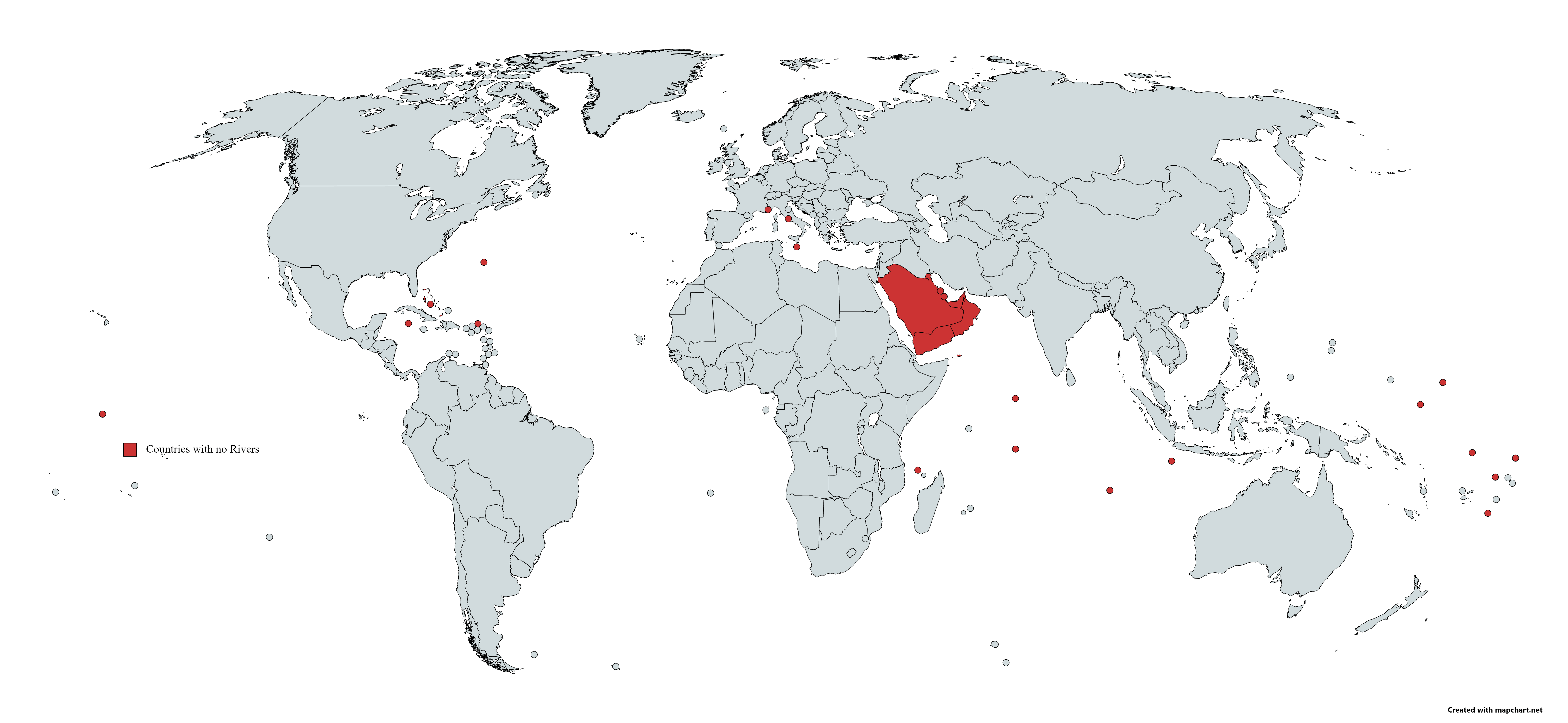 Countries that have no rivers. r/Maps