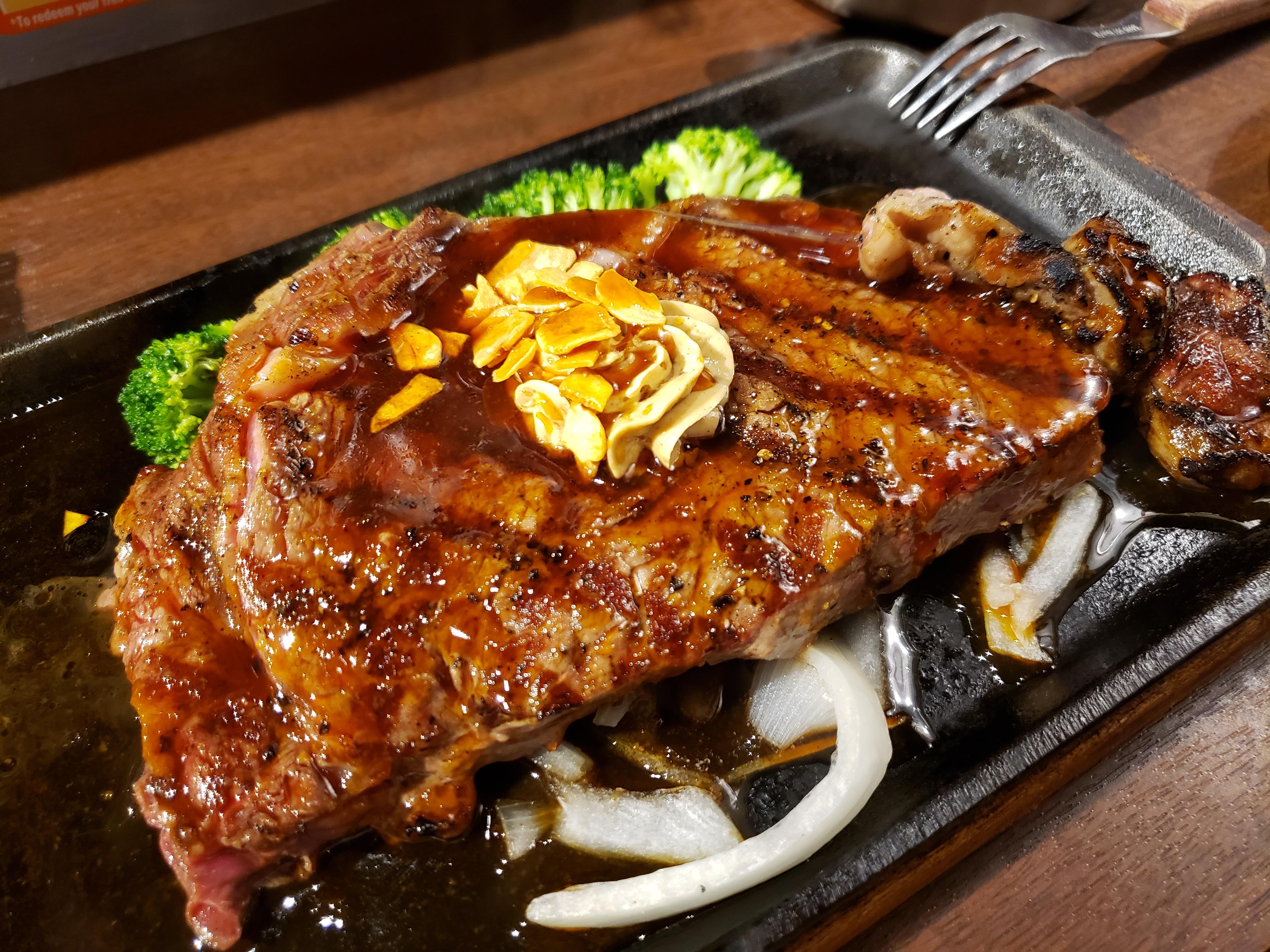 [I Ate] Ribeye Steak w/Japanese sweet steak sauce, butter, and garlic