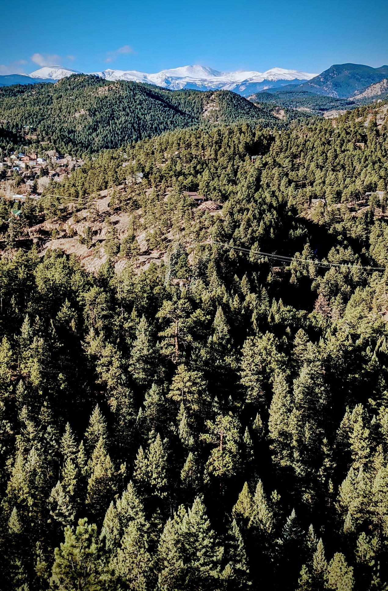 Kittredge, CO from Corwina Park. I think that's Mount Evans in the