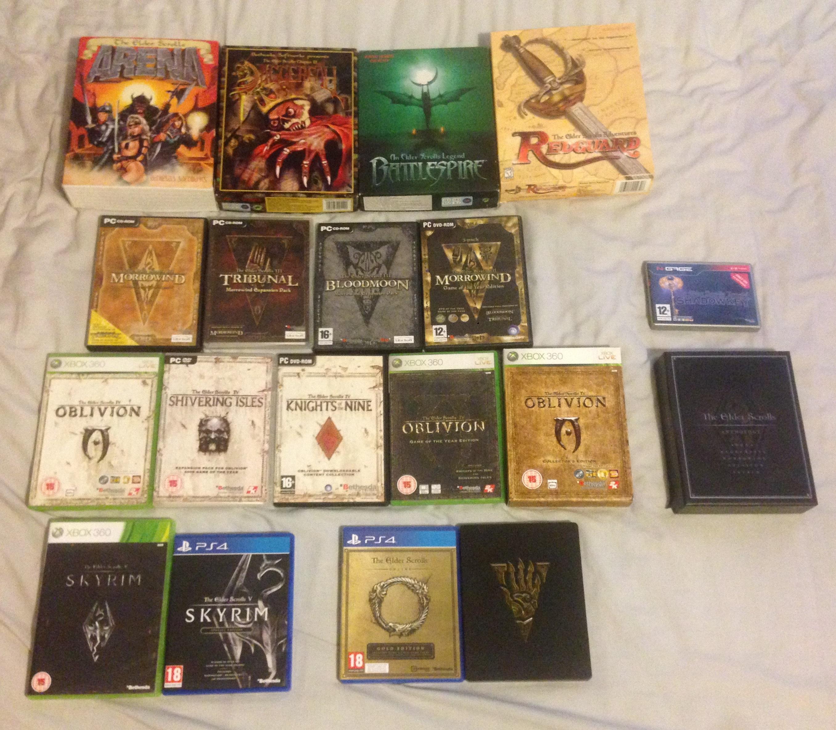 My complete Elder Scrolls collection r/ElderScrolls