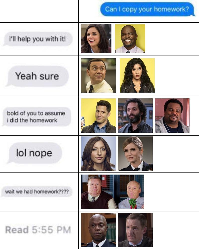 B99 character chart r/brooklynninenine