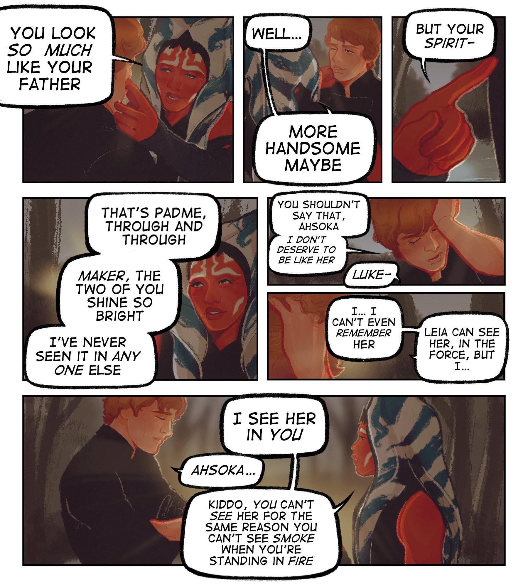 Ahsoka meets Luke by pencilscratchins r/StarWars