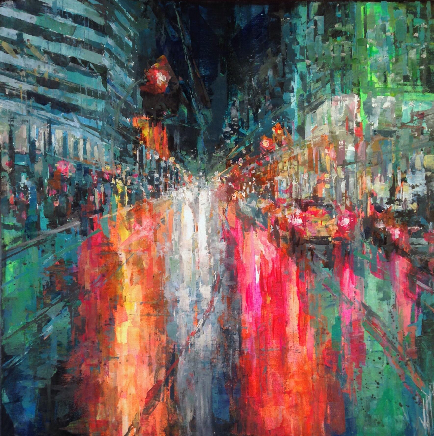 "Other Sides" 24"X 24" acrylics in palette knife on canvas r/Art