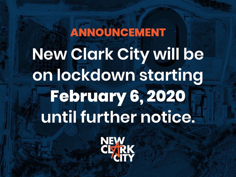 "As the government plans to use New Clark City as quarantine area, the