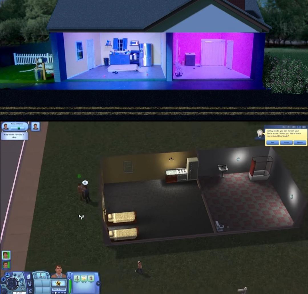 The layout of Jerma's Dollhouse is the same as his Sims 3 house, he
