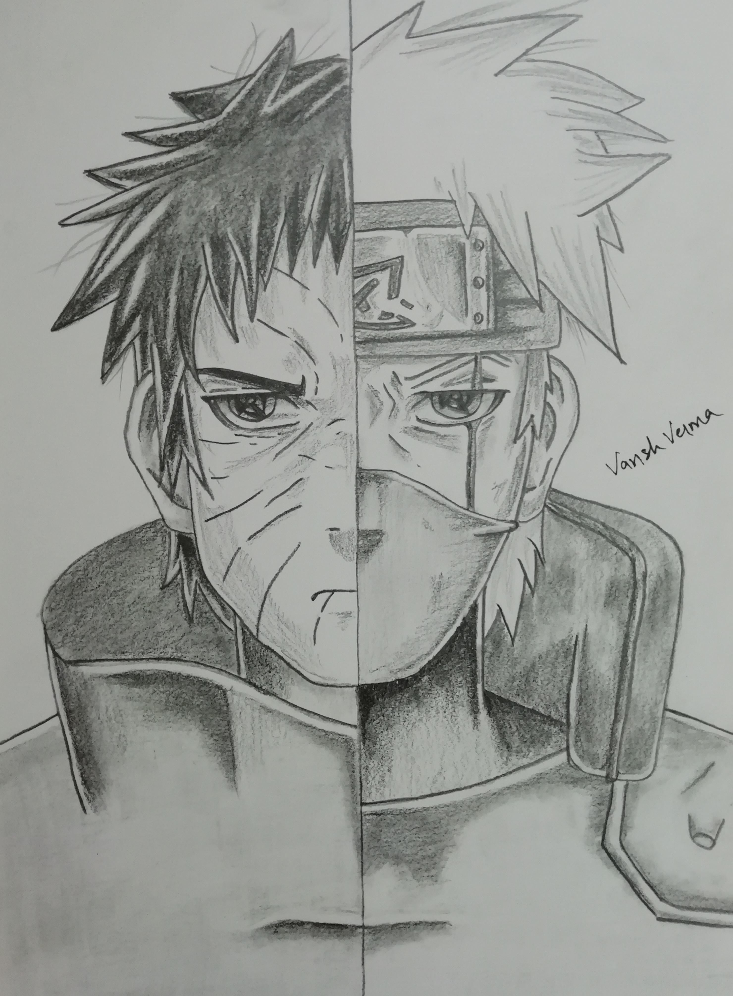 Obito and kakashi ️ sketch made by me. Hope you guys like it ;) r