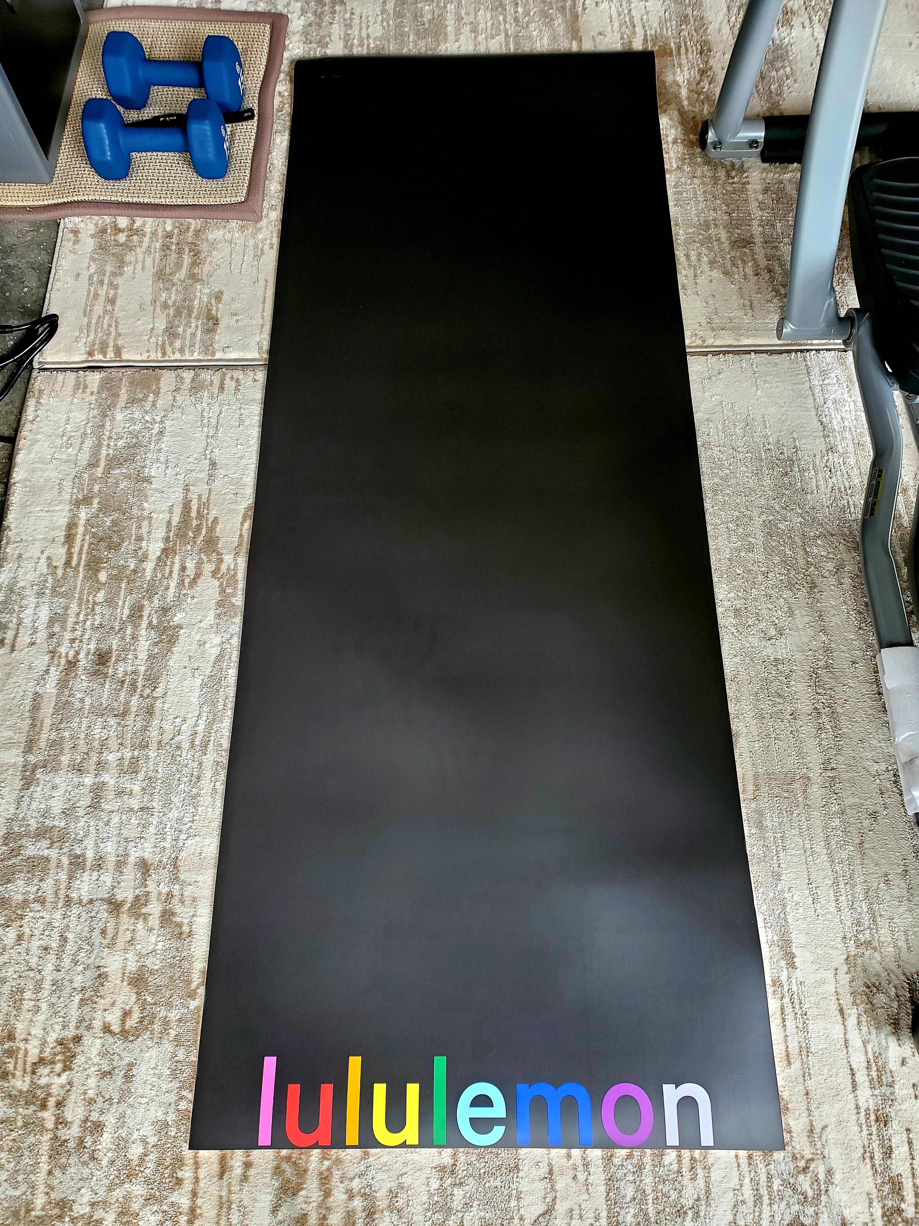 My yoga mat finally arrived! It smelled terrible, like bad coffee and