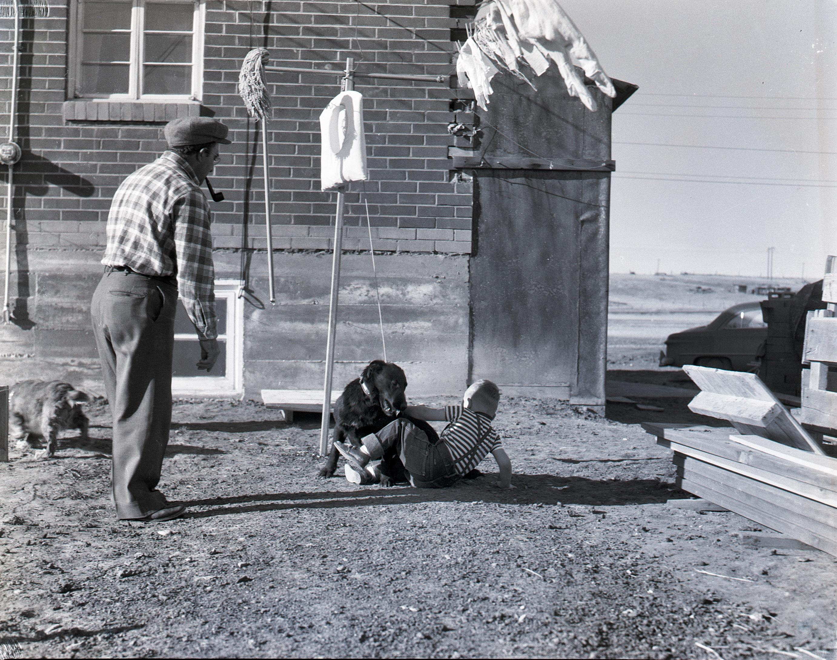 Boy and Dog, Black Eagle Montana, around 1950 r/TheWayWeWere