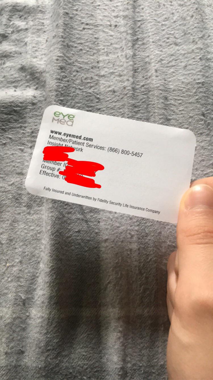 My new vision insurance card is a piece of paper (don’t worry, they