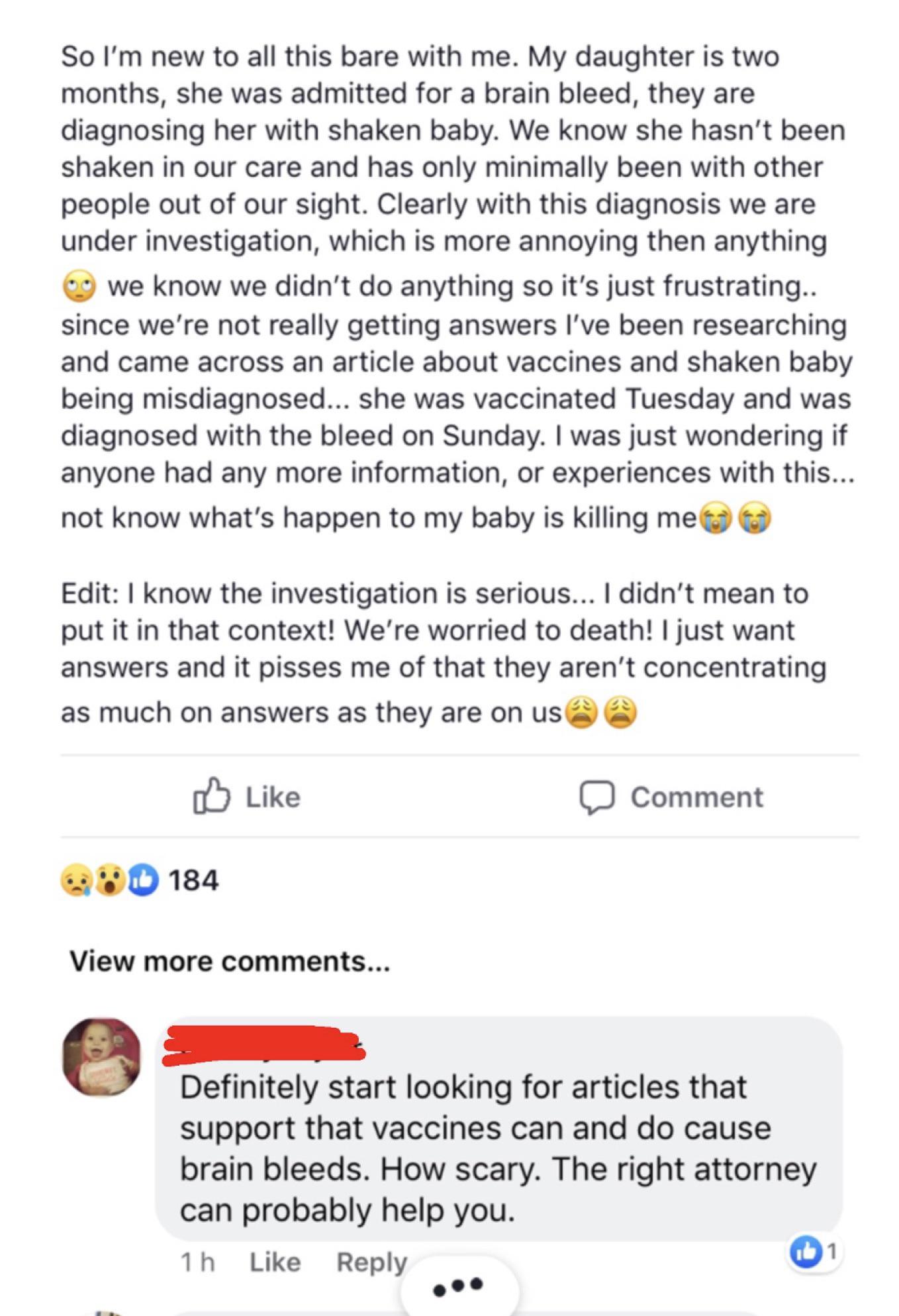 Vaccines cannot, and do not, cause shaken baby syndrome