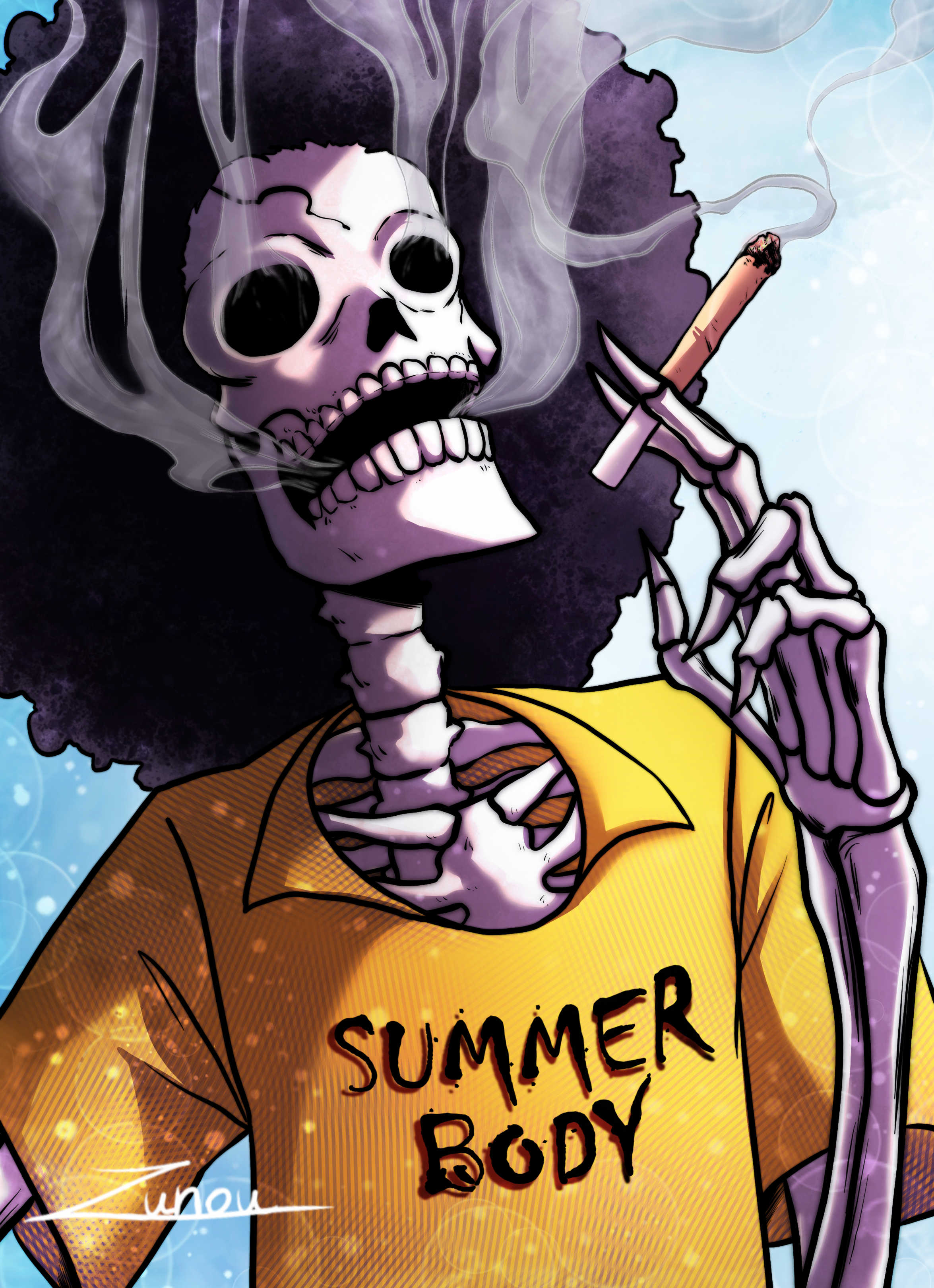 [OC] Happy Birthday to Soul King Brook! (IGzunou.art) r/OnePiece