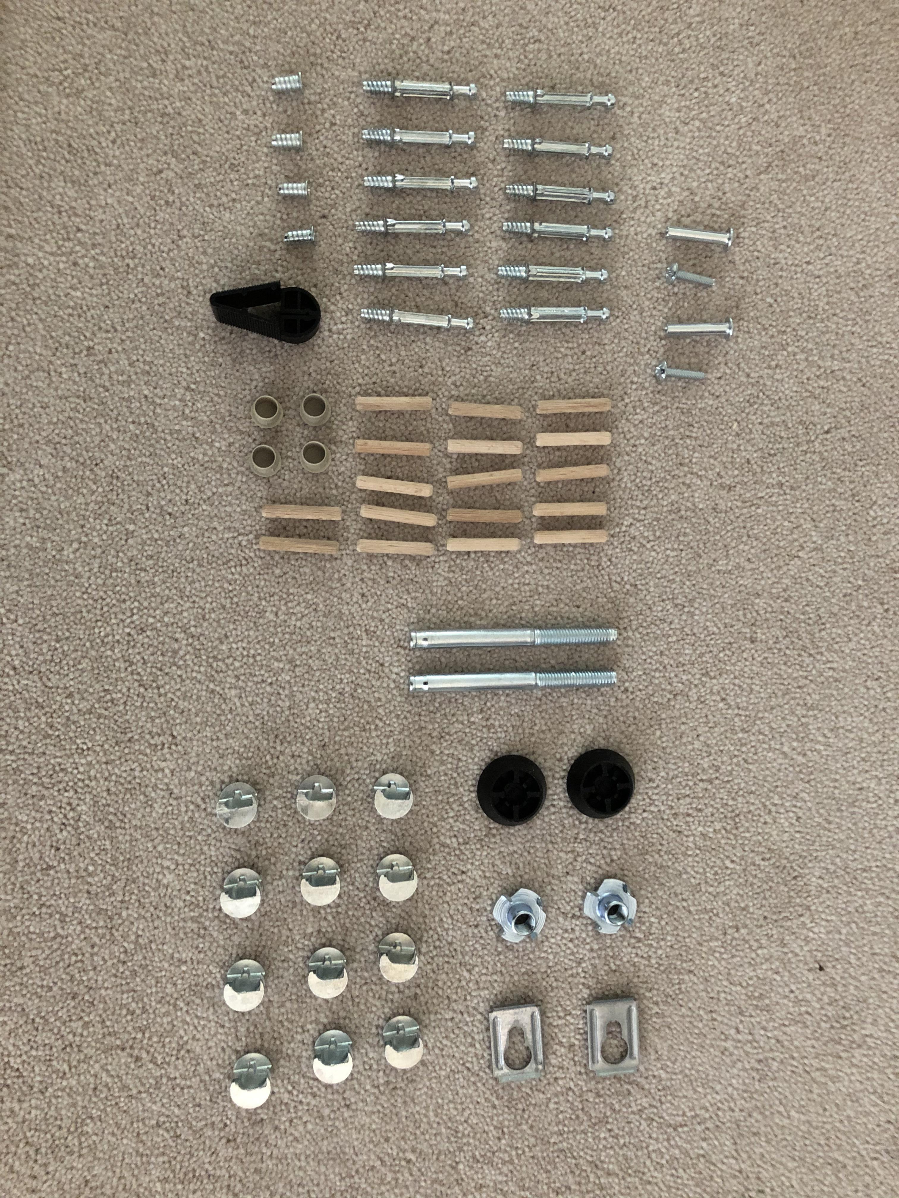 Good old IKEA parts at the start of a wardrobe build r/knolling