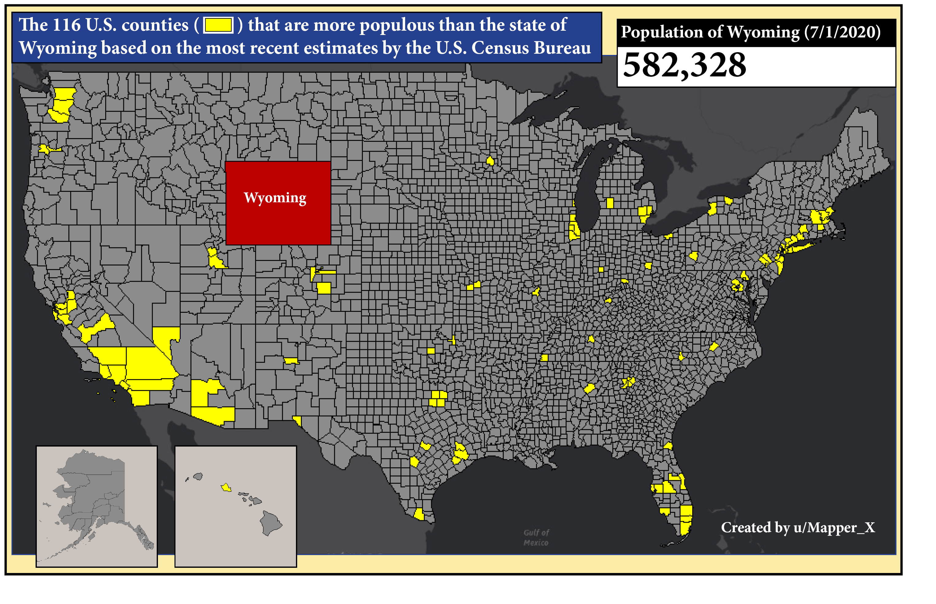 How many U.S. counties have a population greater than the state of