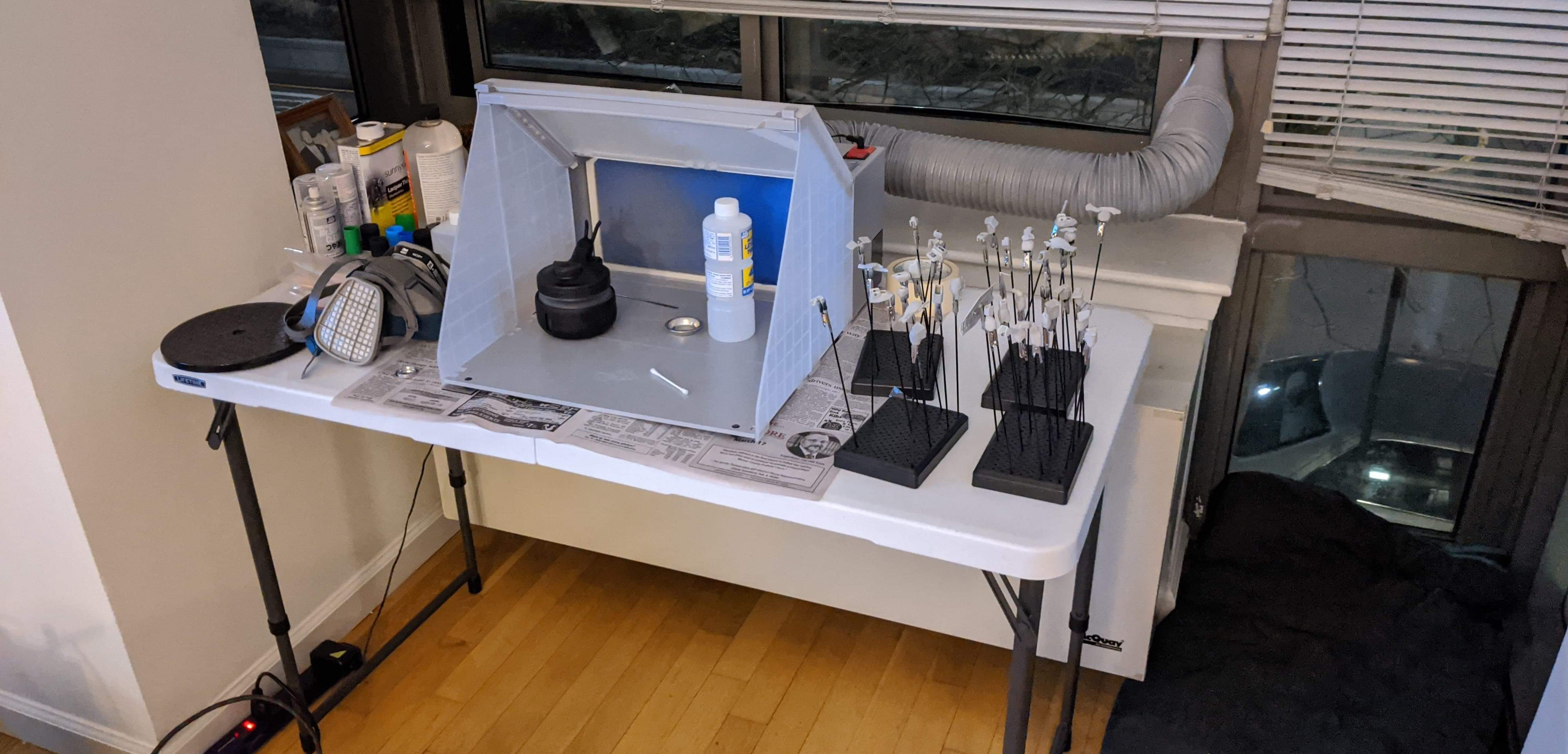 Finally setup a spray booth in my apartment r/Gunpla