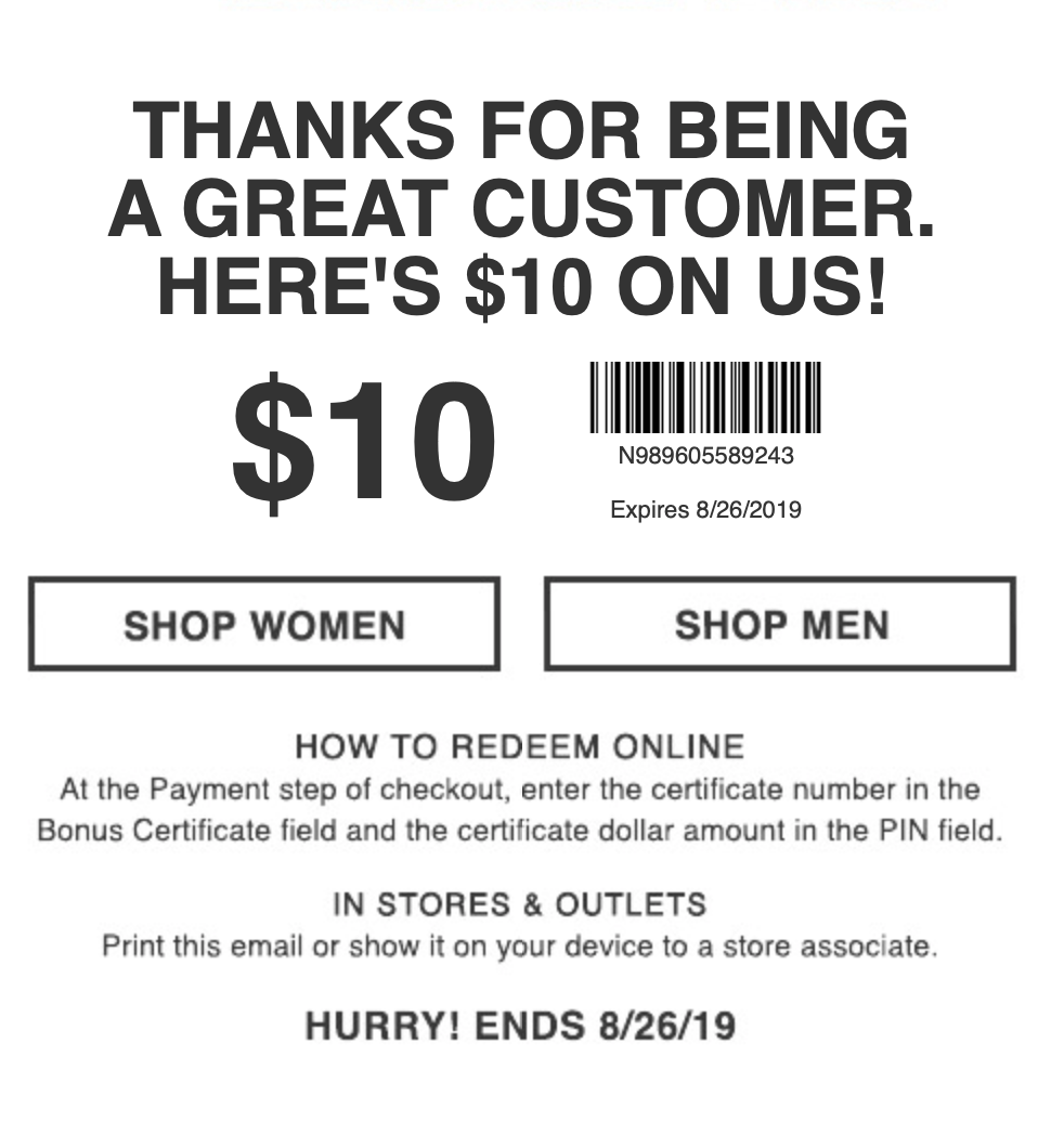 Eddie Bauer Canada 10 bonus certificate, get yourself