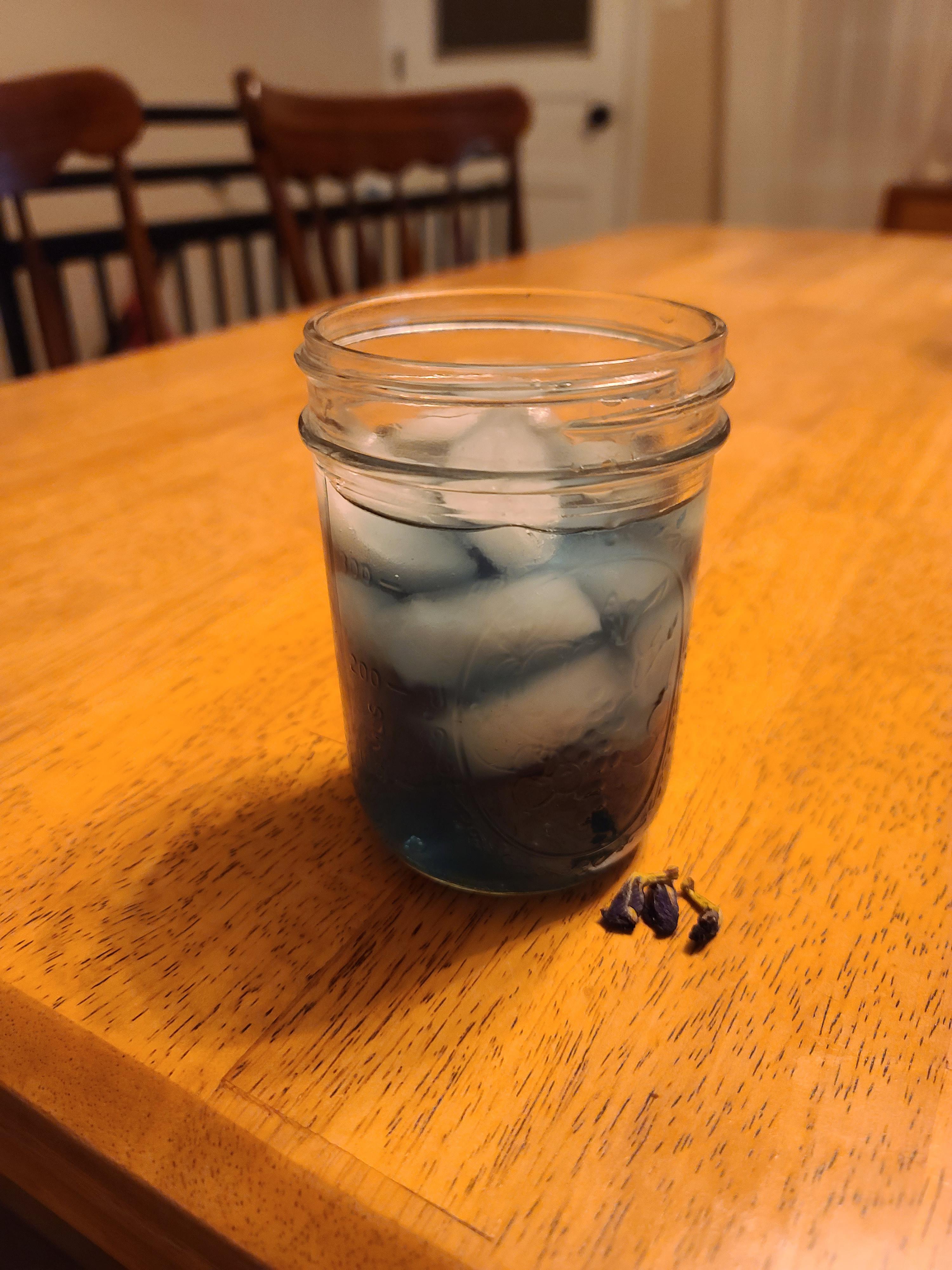 Butterfly pea flower tea. It's full of antioxidants and brews a lovely