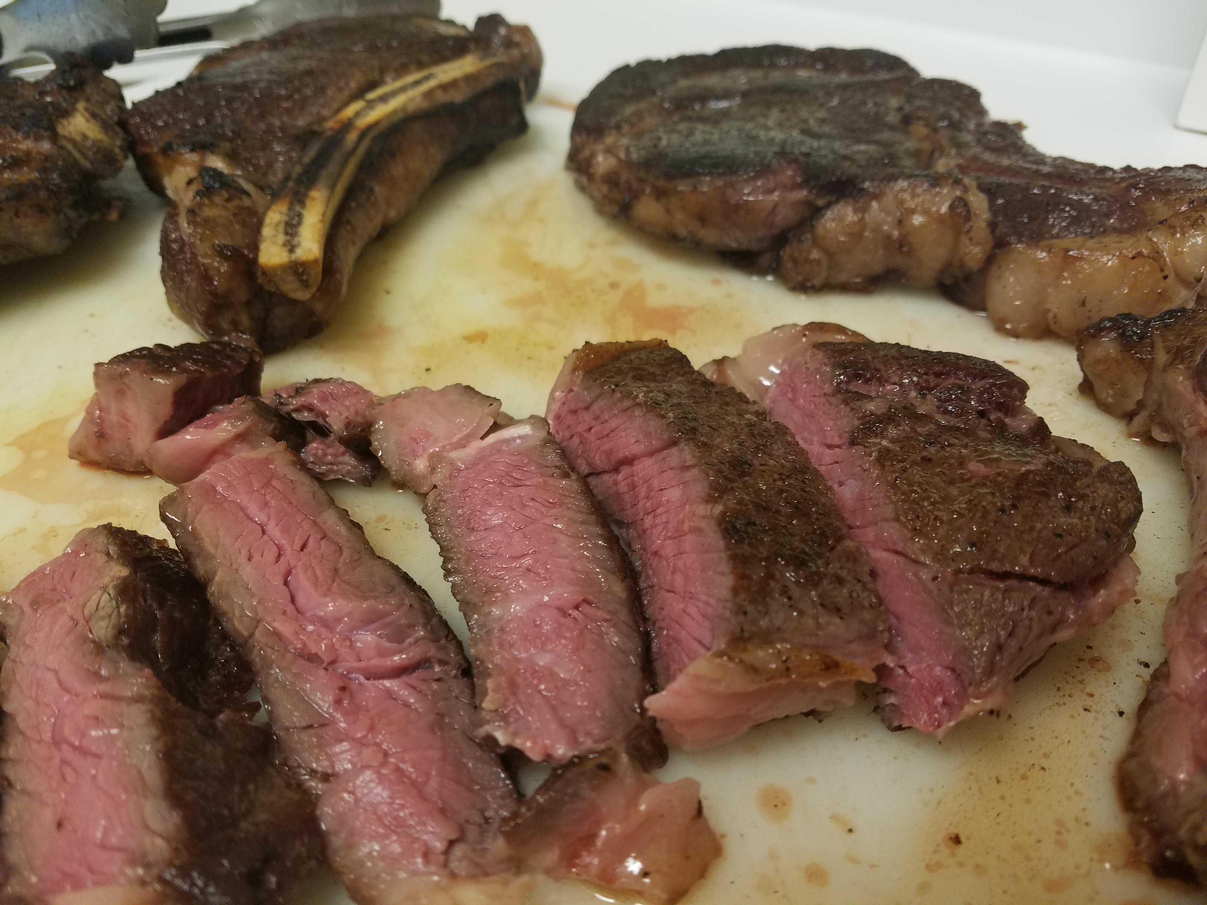 BoneIn Rib Steak 131F for 3 hours, seared on cast iron with avocado